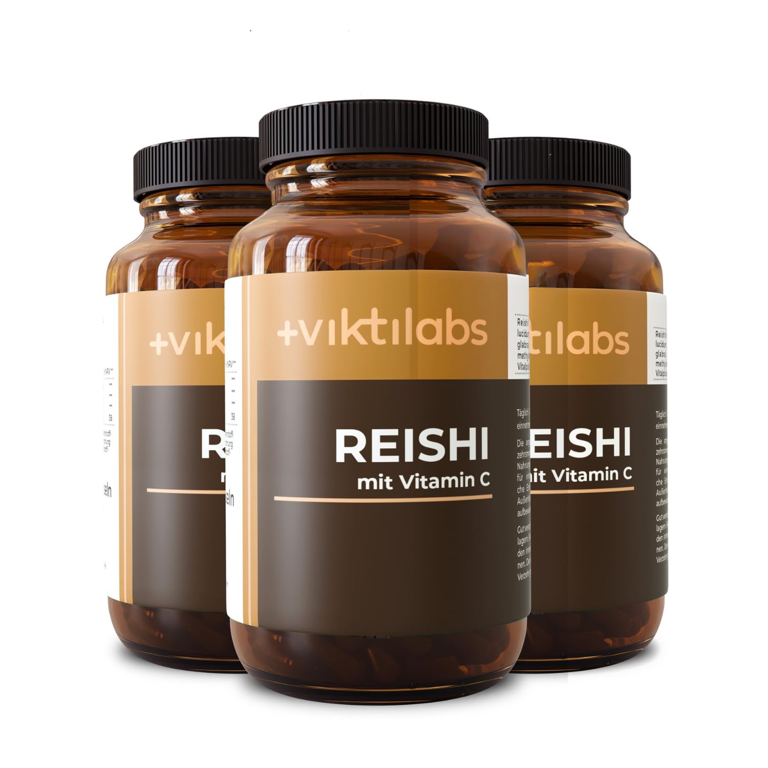 Premium Reishi mit Acerola - Hochdosiert mit 495 mg Reishi Extrakt & natürlichem Vitamin C - 1 Kapsel pro Tag - 70 vegane - ohne Zusatzstoffe