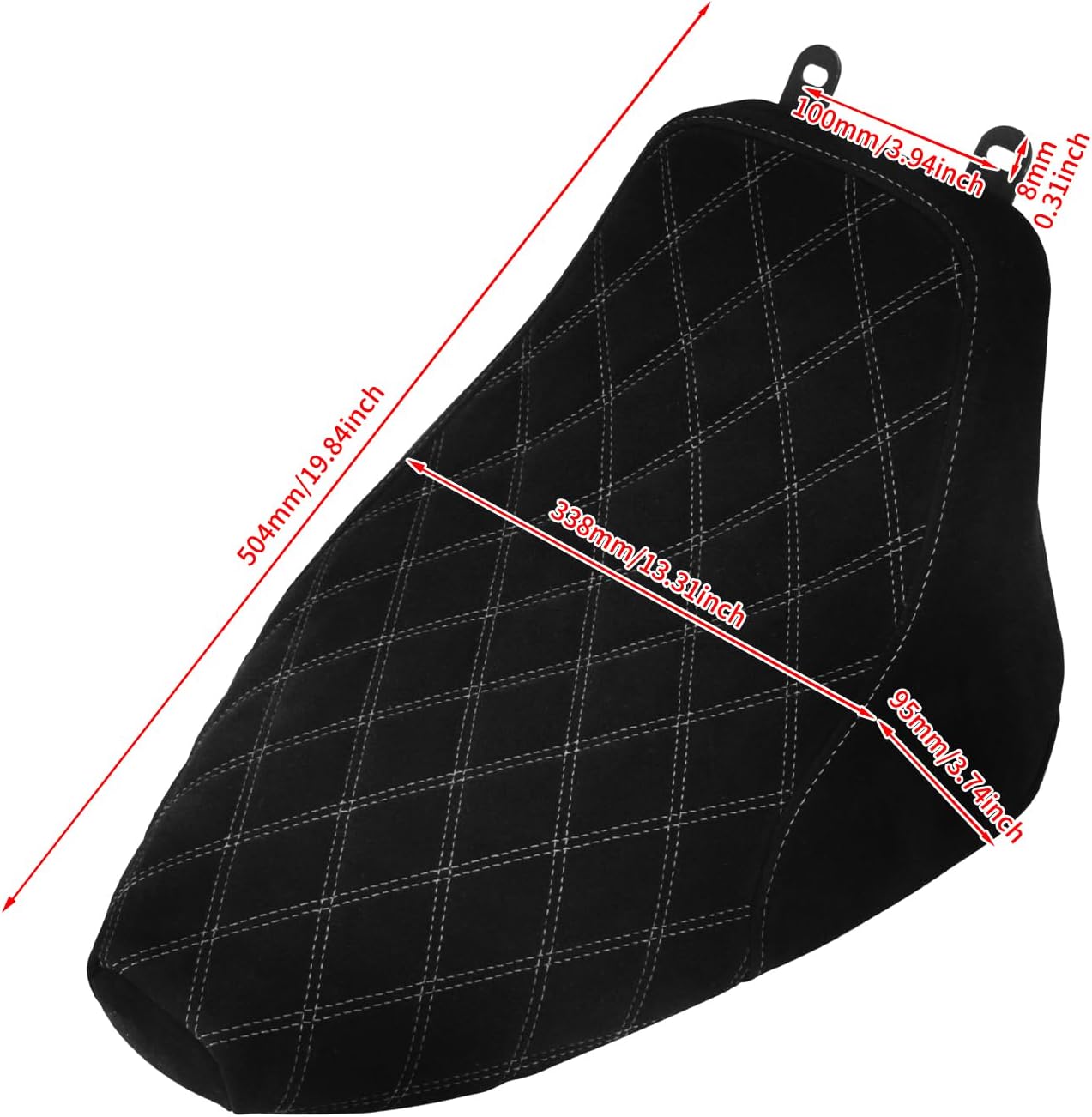HDBUBALUS Motorcycle Driver Solo Seat Cushion Pillion For Harley 2006-2007 Softail Deluxe FLSTN Heritage Softail Classic FLSTC Suede Surface (White Stitching)