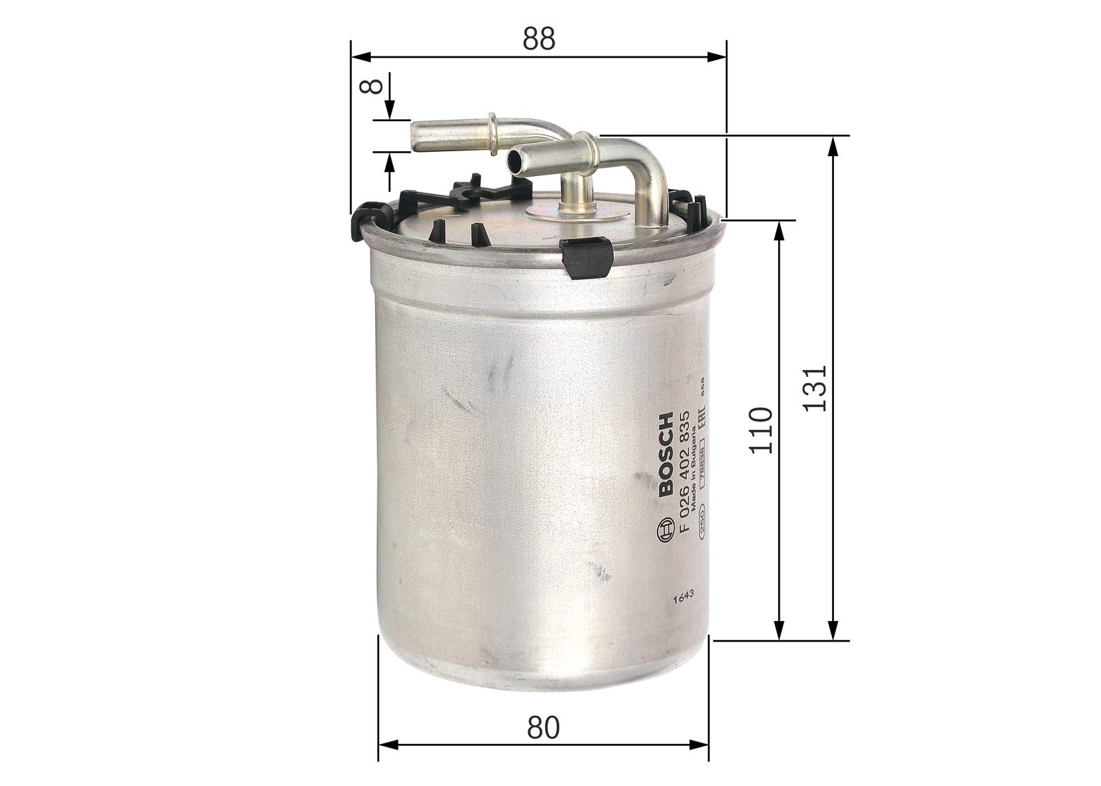 Filtre à Gasoil Bosch N2835 - F026402835 - Haute Filtration Eau Et