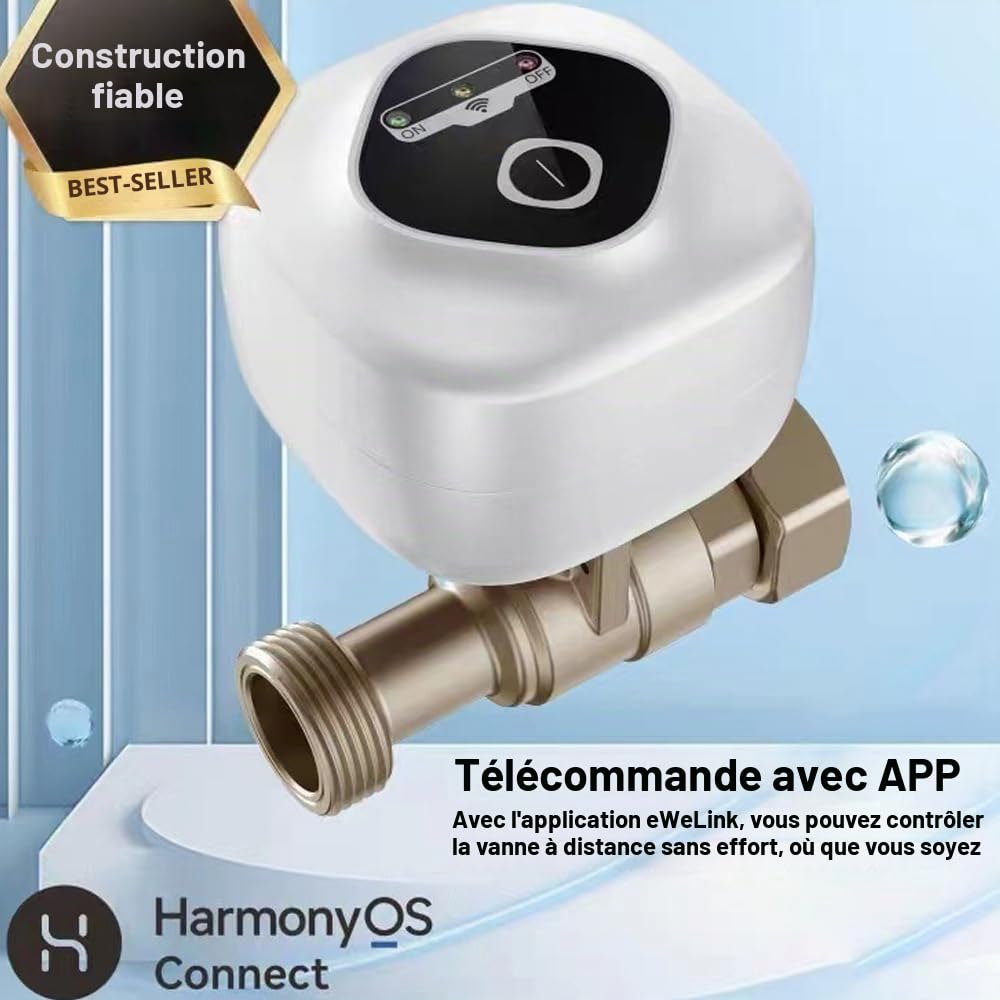Vanne à Boisseau sphérique Intelligente WiFi, Prise en Charge de la vanne d'arrêt Automatique de l'eau, contrôle par Application, 3 Modes de synchronisation, Alarme de Fuite d'eau et de gaz