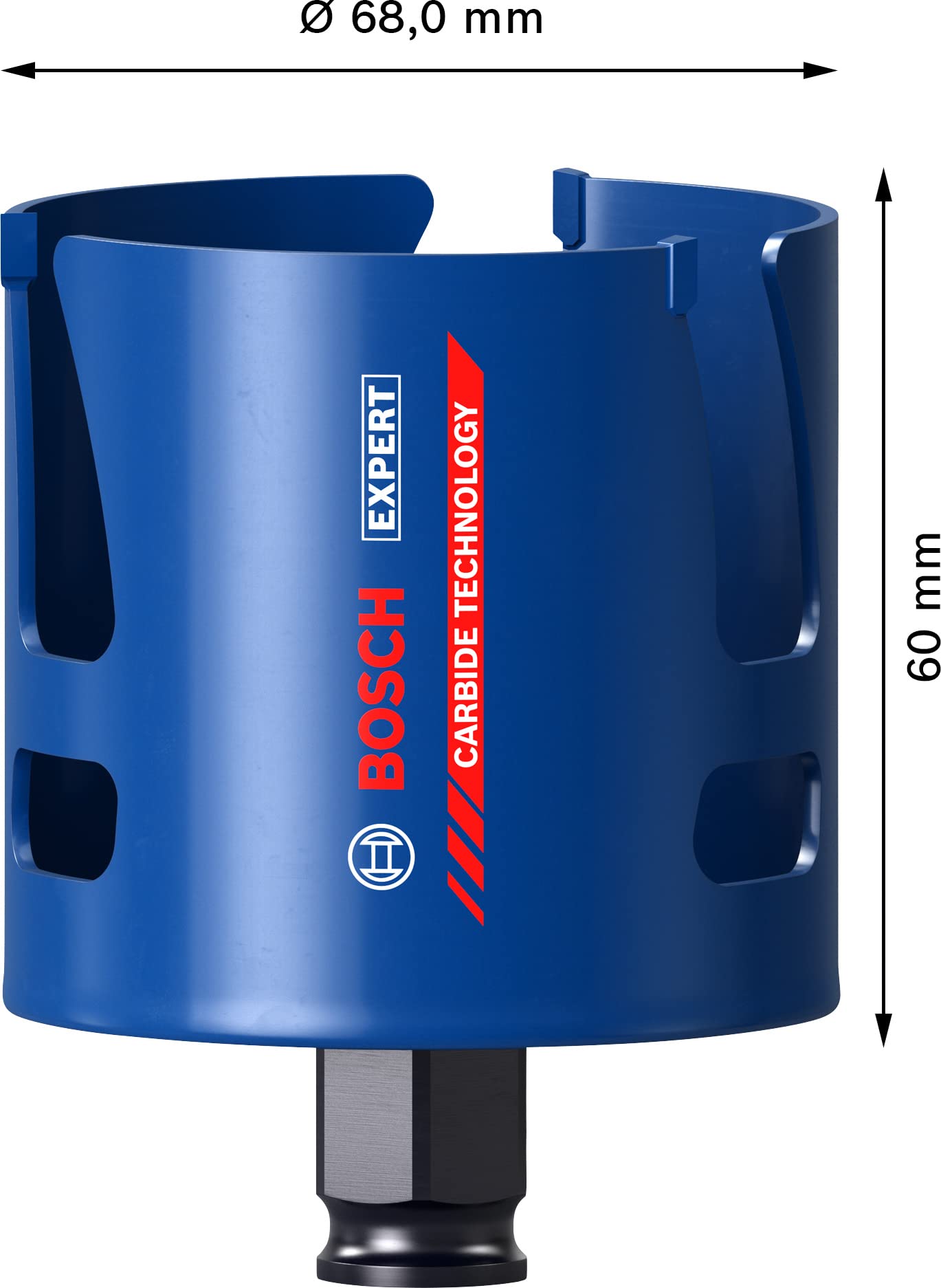 Bosch Professional 1 x Sierras de corona Expert Construction Material, para Madera blanda, 68 mm, Accesorios Taladro de impacto rotativo