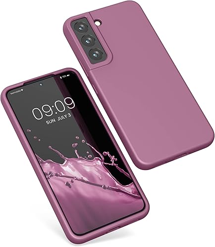 Miniatura 9 de kwmobile Funda compatible con Samsung Galaxy S22 - Funda de silicona TPU con acabado suave - Violeta orquídea