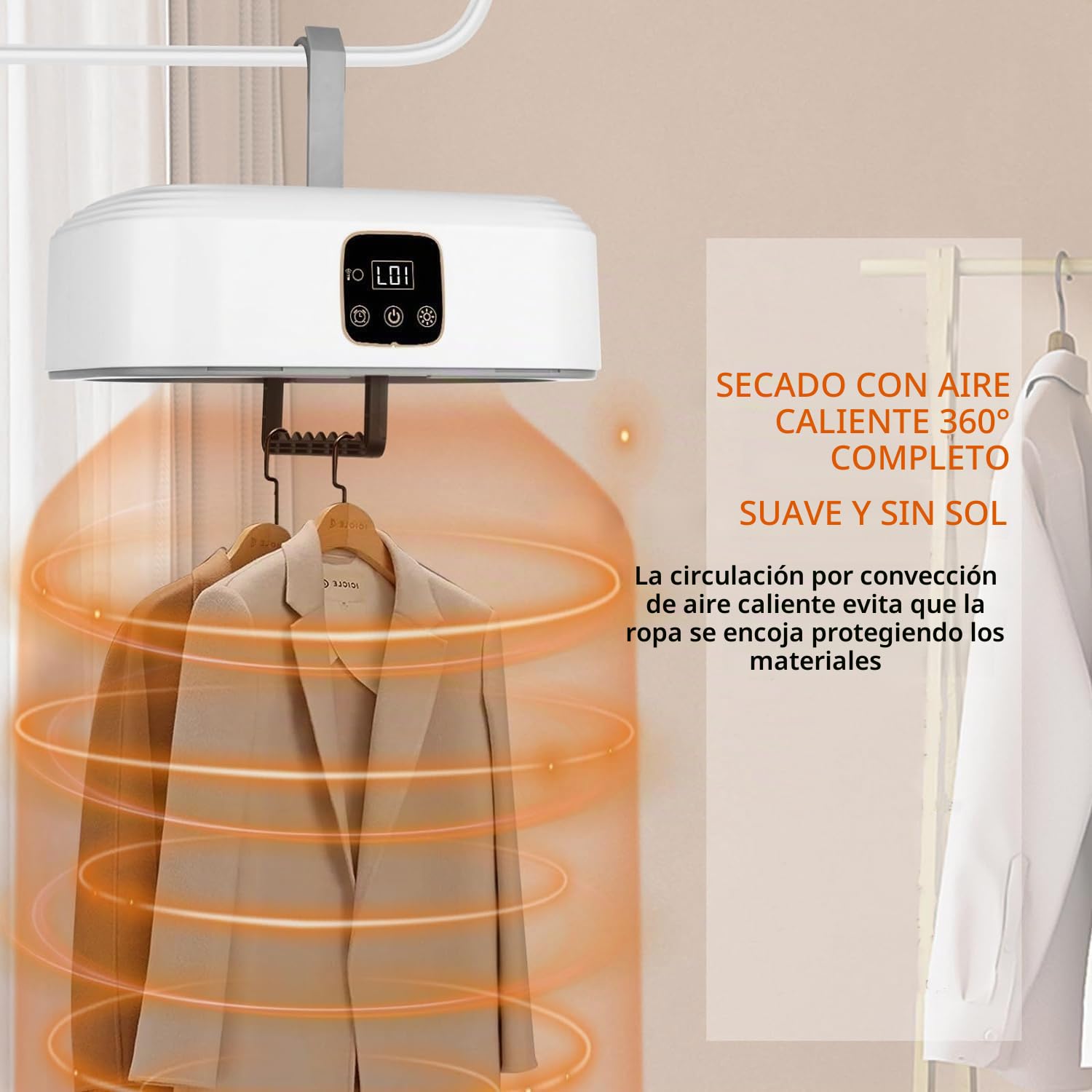 Minisecadora de ropa con bomba de calor y temporizador de 1 a 8 horas, control remoto y esterilización UV. Ideal para viajes de negocios, residencias de estudiantes, apartamentos, hoteles y campings