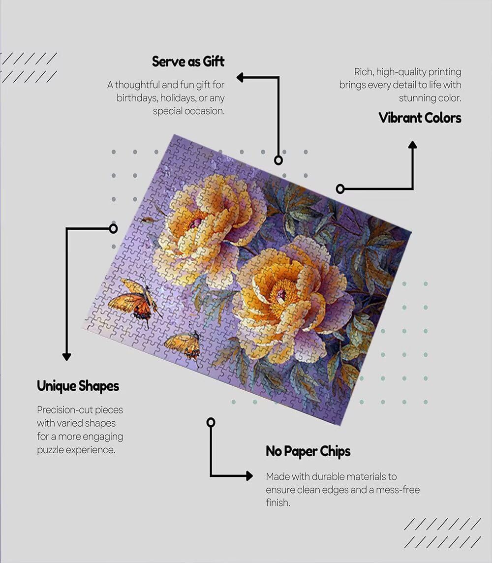 Puzzle 2000 elementów, żółte kwiaty motyle puzzle dla dorosłych 2000, klasyczne puzzle, edukacyjne puzzle, niemożliwe wyzwanie, gra zręcznościowa dla całej rodziny, dekoracja ścian BXHZW4472