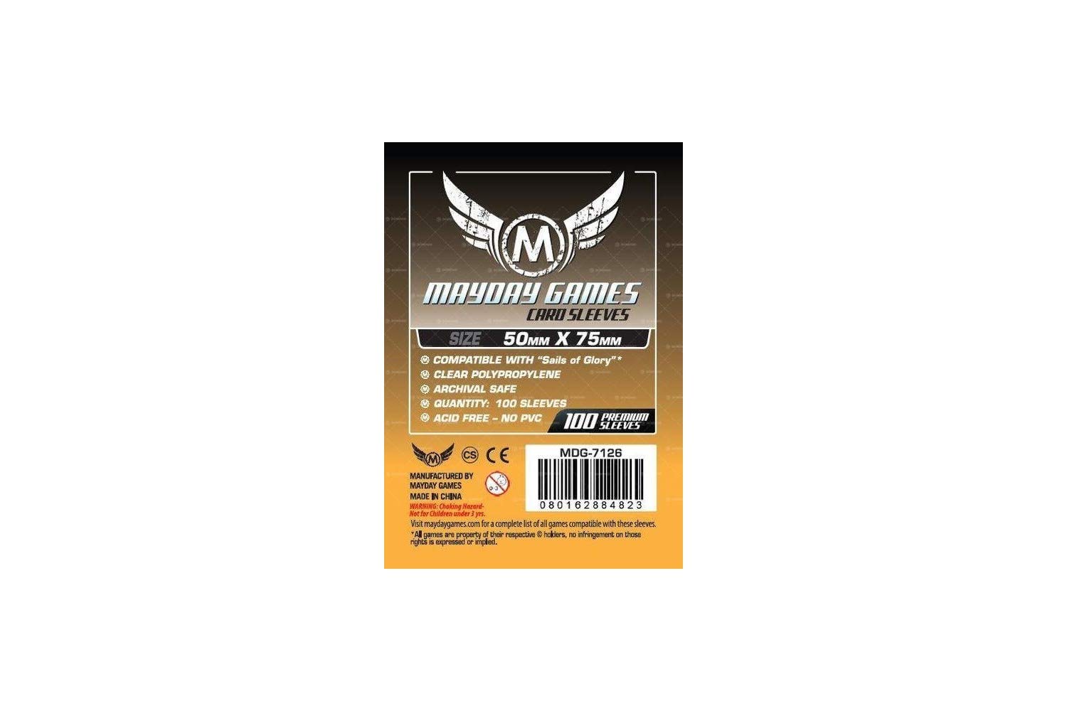 Amazon.com: Mayday Games Sails of Glory Sleeves (50x75mm)-100 Standard :  Toys & Games
