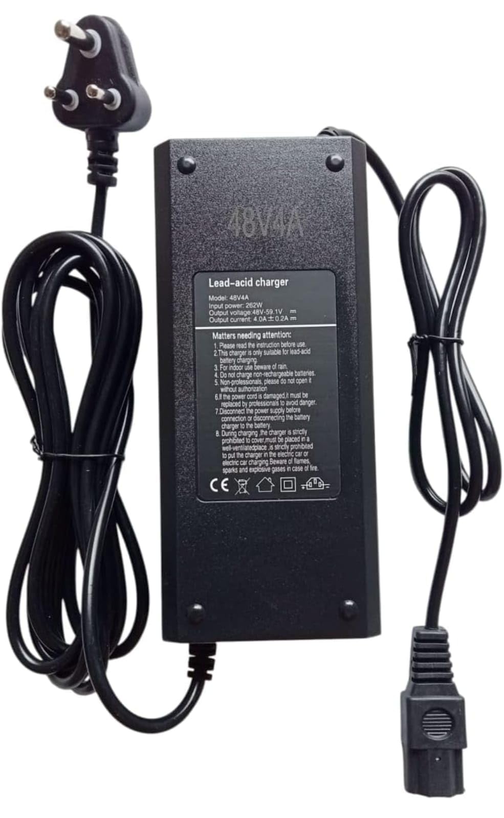 48V 4A Lead-Acid Battery Charger for Electric Vehicles, 262W | Output: 48V-59.1V, 4.0A Output Current, E-Bike Compatible, Indoor Use Only, CE Certified-picture-33