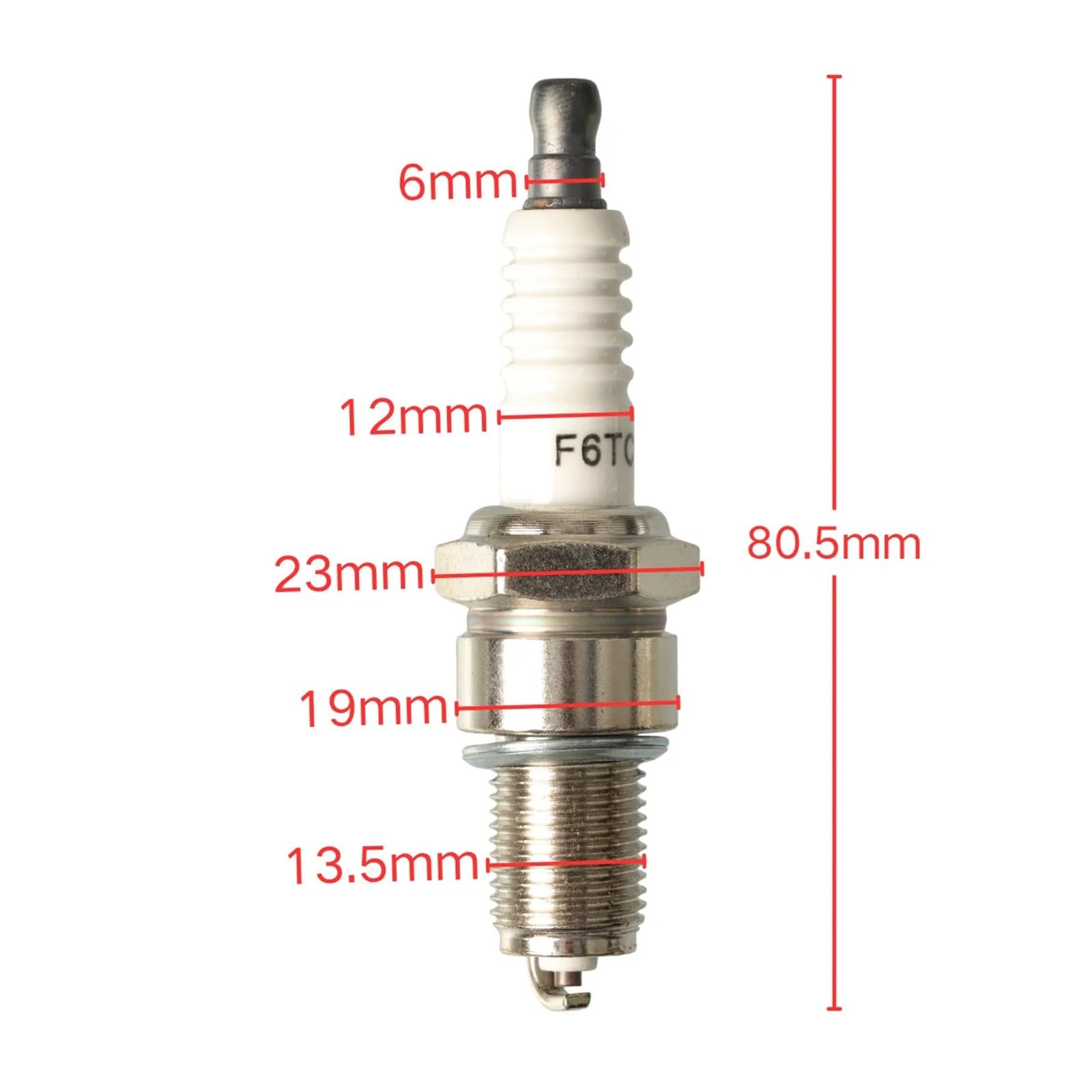 Bujía F6TC 1-5 Piezas | Compatible con varios repuestos for generador de motor de motosierra, cortacésped, cortacésped(4 pcs)