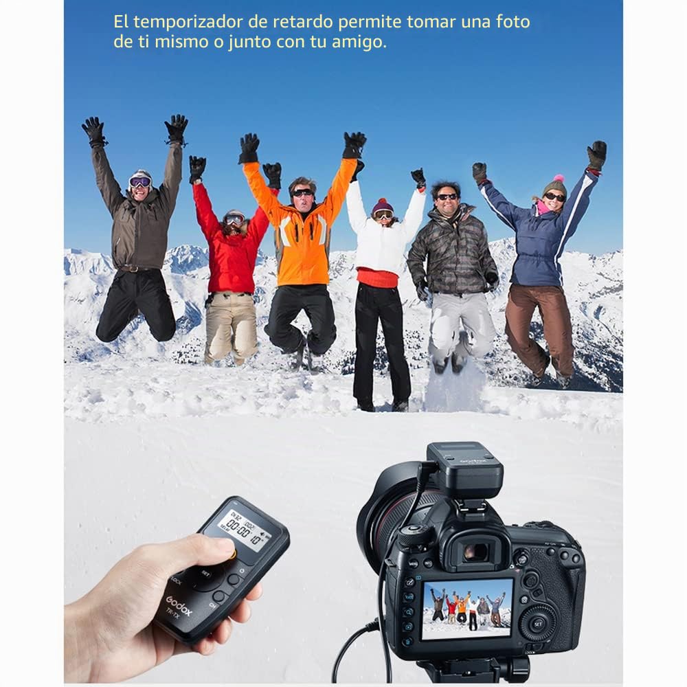 Godox TR-C1 2.4G Temporizador inalámbrico Disparador Remoto Control Remoto Distancia con Cable de Bloqueo TR-C1 Reemplazo para Canon 90D/ 80D, PENTAX K5/ K7, Samsung GX-1L/GX-1S, Contax N1/NX