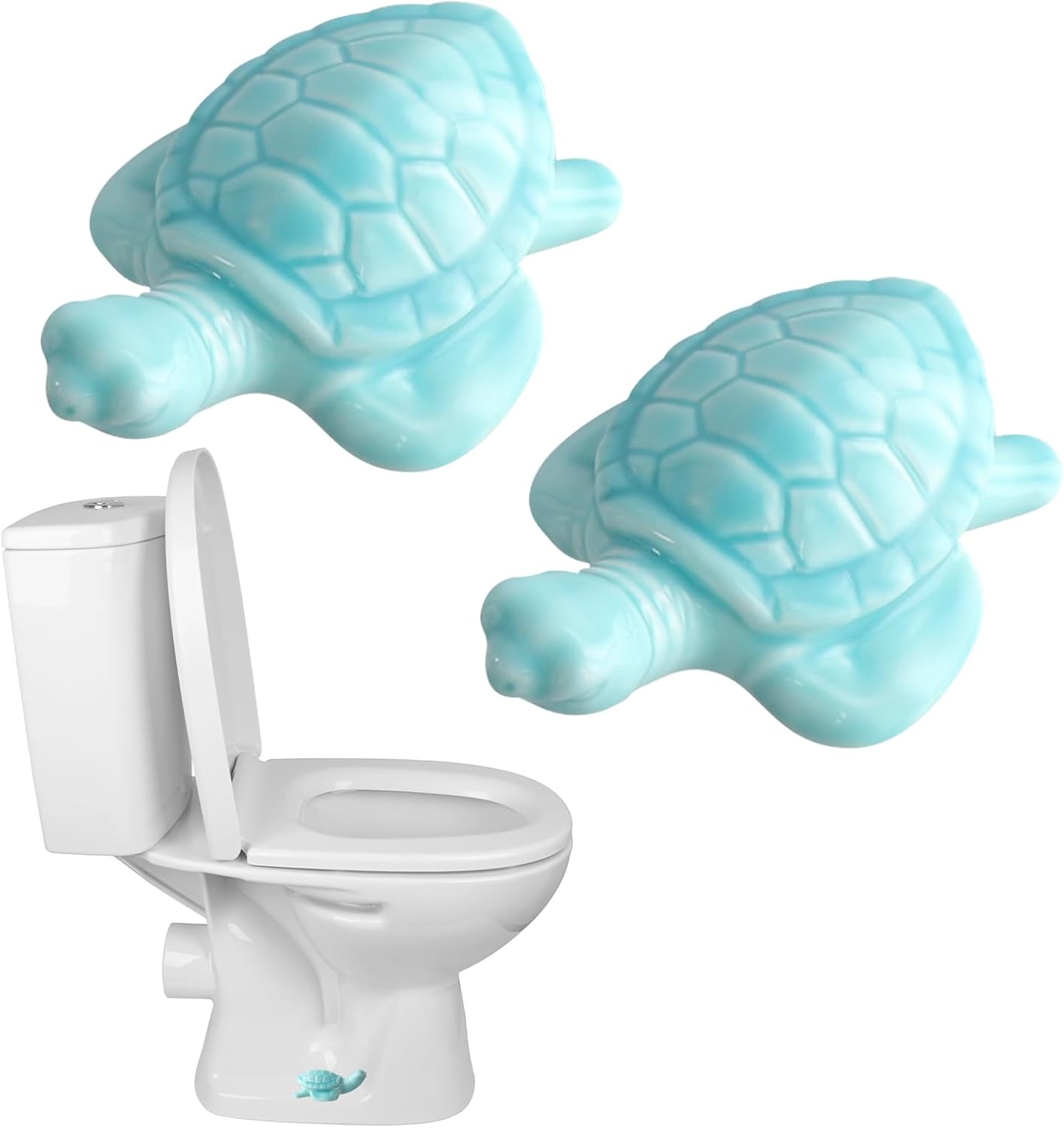 2 PCS Toilet Bolt Covers Decorative,Cute Turtle Toilet Screw Cover Caps, Easy to Install, Avoid Rust, Not Easy to Change Color or Fade, Bathroom Decoration (Blue)