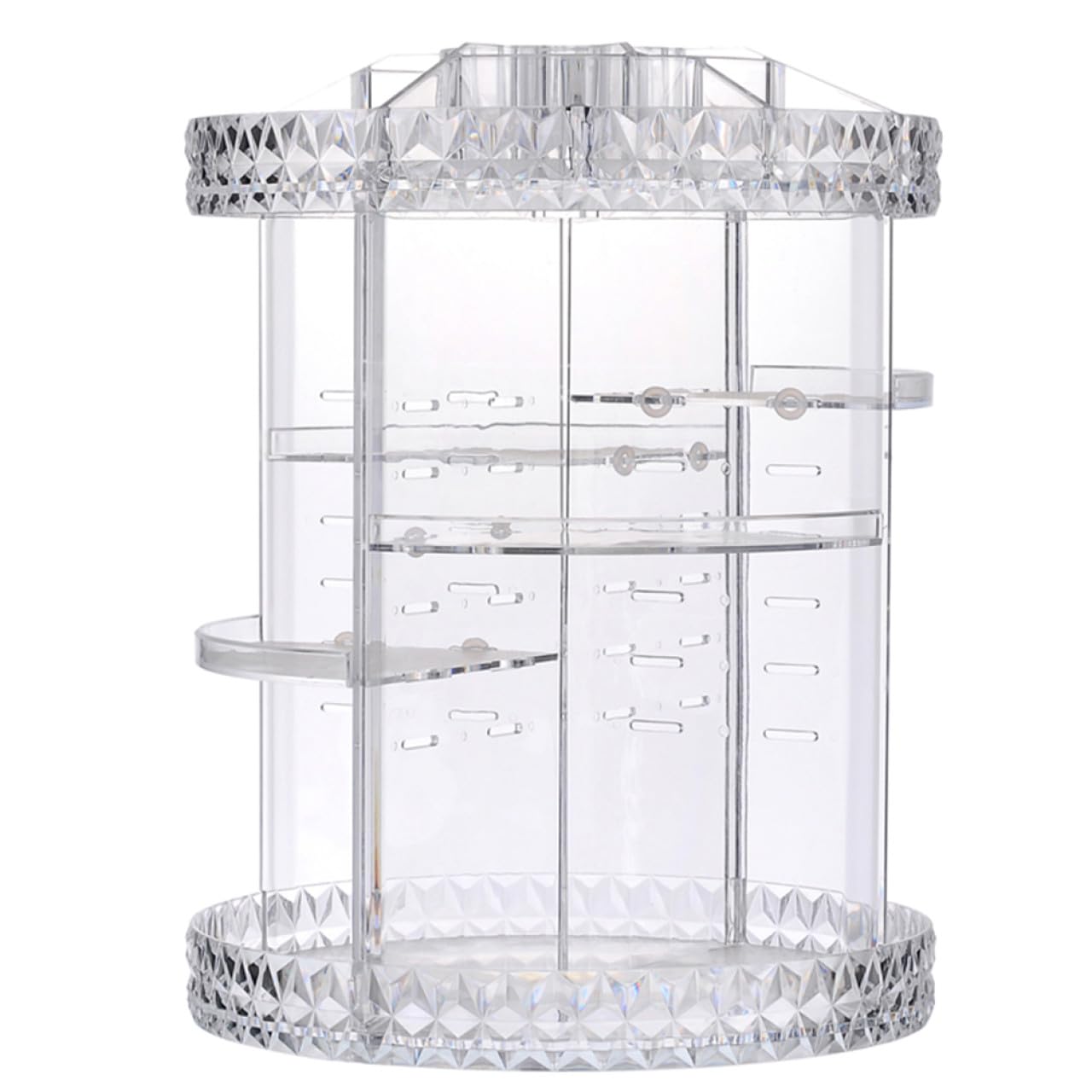 360grado Acrylic Cosmetic Storage Box Con Stand Rotante Gradi Organizer Per Make-up Con Design Diamante Per Vanity Bagno e Ufficio