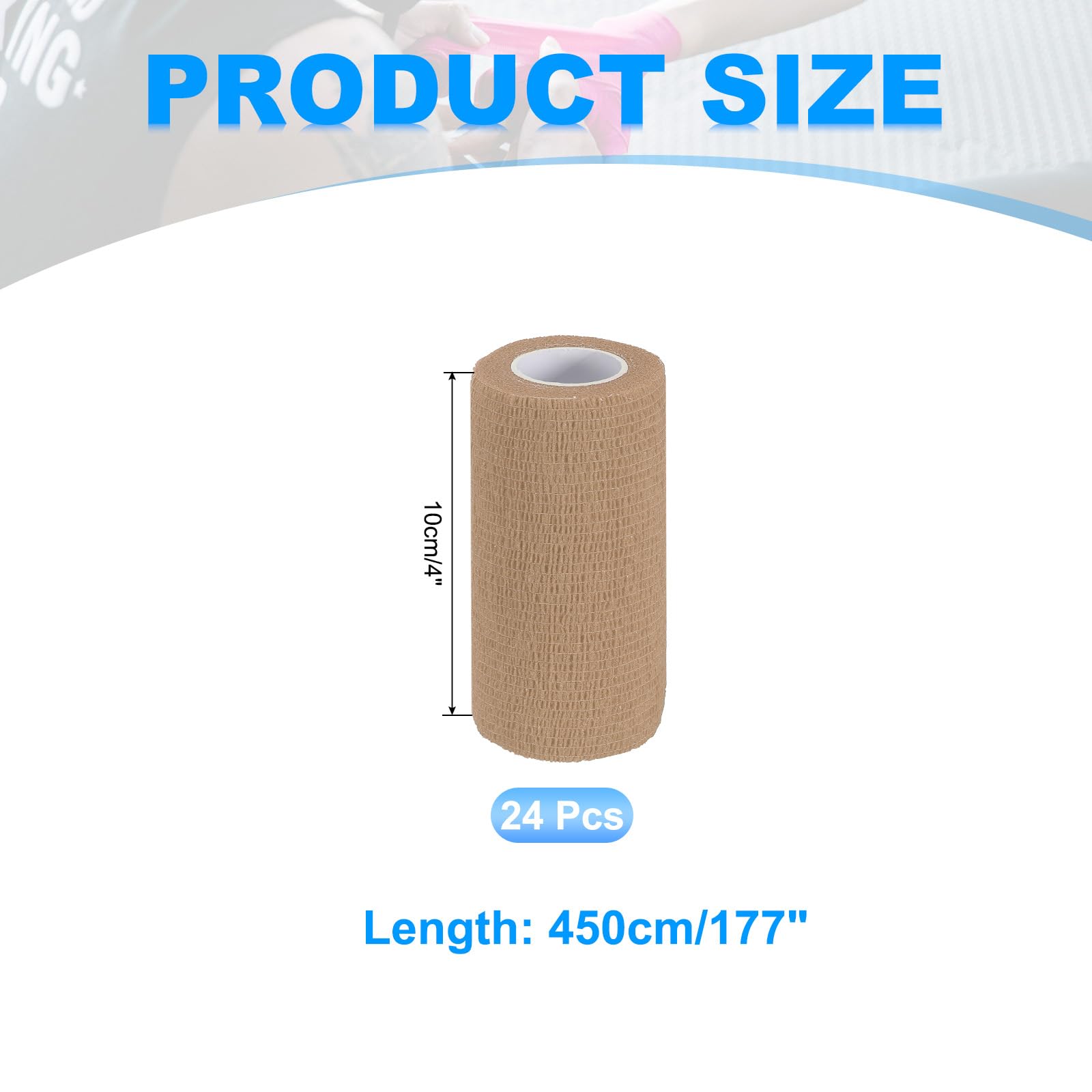 PATIKIL Bende autoadesive 177" x 4", 24 pezzi, elastiche, autoadesive, traspiranti, per sport, stretching, polso atletico, caviglia, per attività all'aria aperta