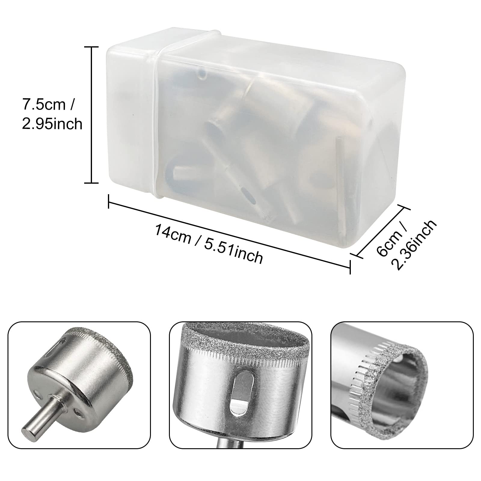 DT-DIATOOL Diamant Boor 2 STKS 6mm Gatenzaag voor Droge Boren Tegel Porselein Marmeren Keramische