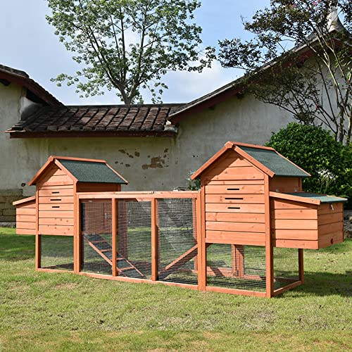 KKVV Doppelter Hühnerstall mit Eierbox, großer Hühnerstall aus Holz für den Außenbereich, 123 Zoll mehrstöckiger… – Bild 8