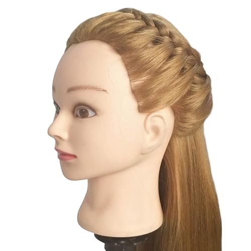 Miniatura 8 de Cabeza de maniquí de 20 pulgadas 60% cabello humano de formación de peinado cabeza maniquí cosmetología cabeza de peluquería entrenamiento de