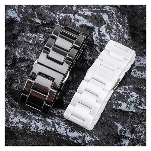 Bracelet montre connecté céramique noire sangle 14mm avec outils