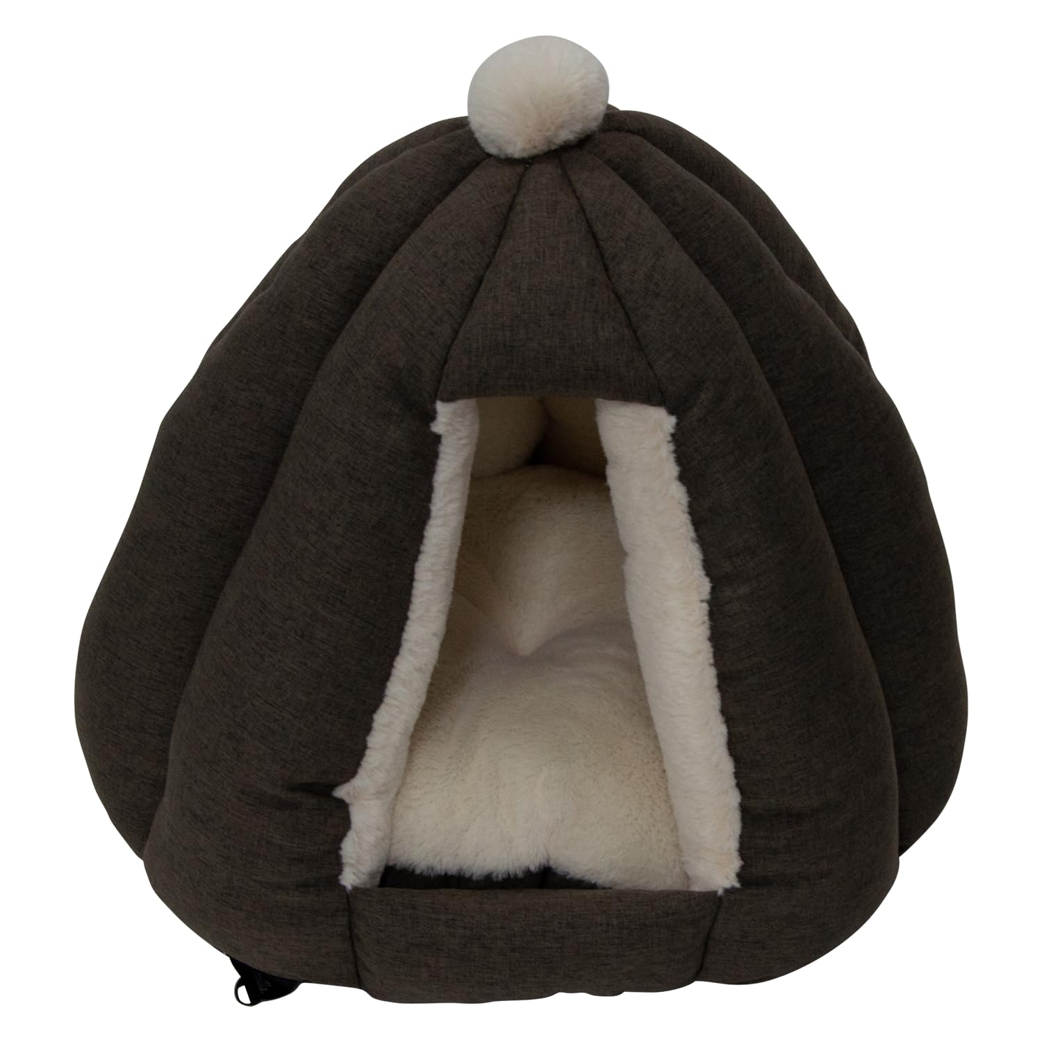 JACK AND VANILLA, Igloo Soft Toy for Dogs or Cats, Modern and Elegant Design, Easy to Access, Durable Materials, Ideal Indoor/Outdoor Use, 45 x 45 x 40 cm, Dark Brown