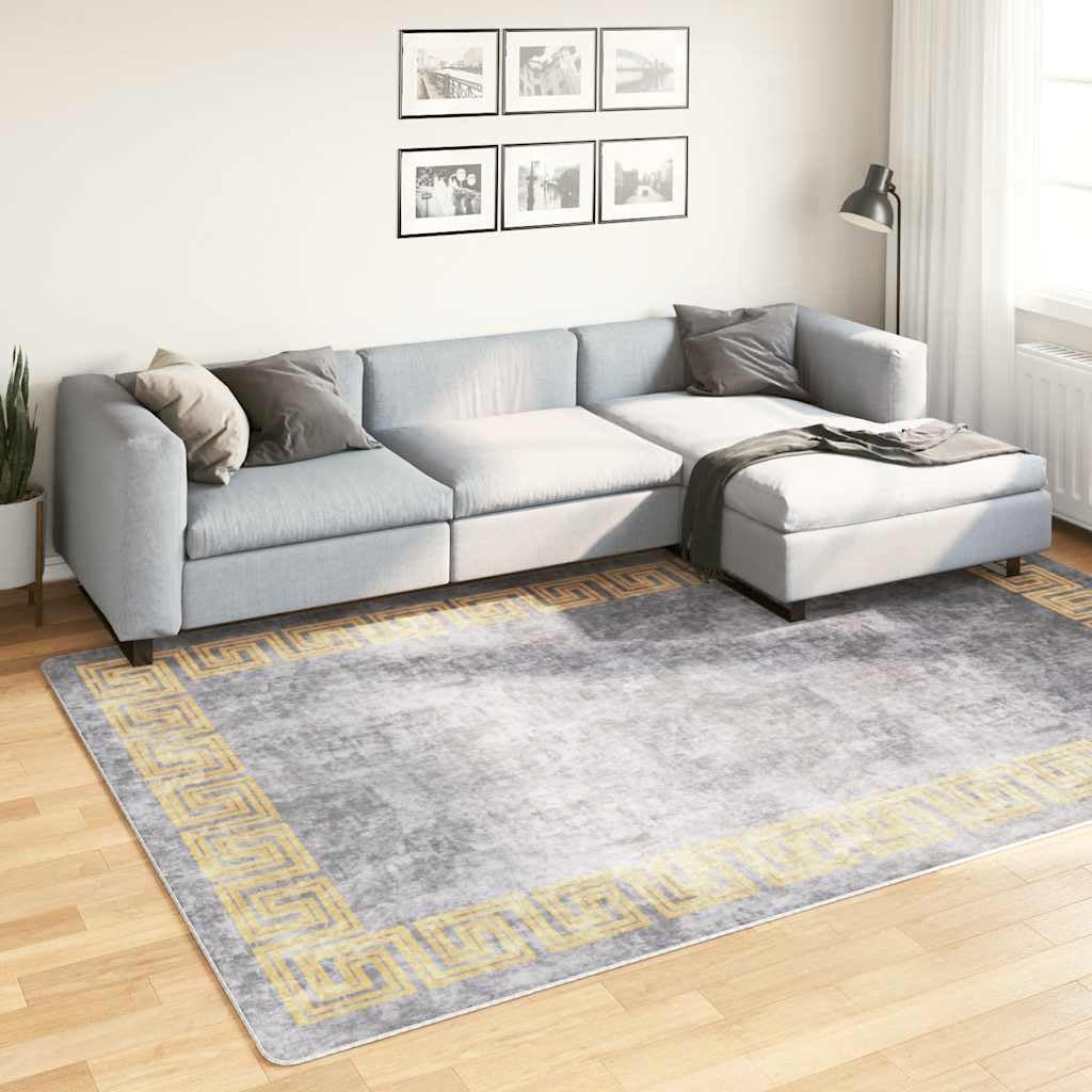 Tapis lavable et insonorisant en velours gris avec envers antidérapant