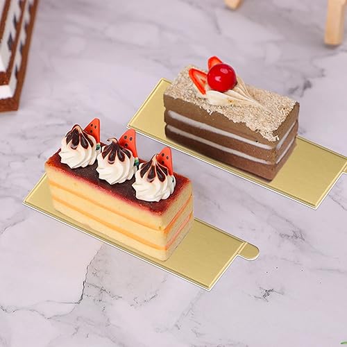 Vista 10 de 200 piezas de mini tablas para tartas, tableros de mousse dorados, bases de mini cupcakes, tablero de papel, para cupcakes, postres, bandeja