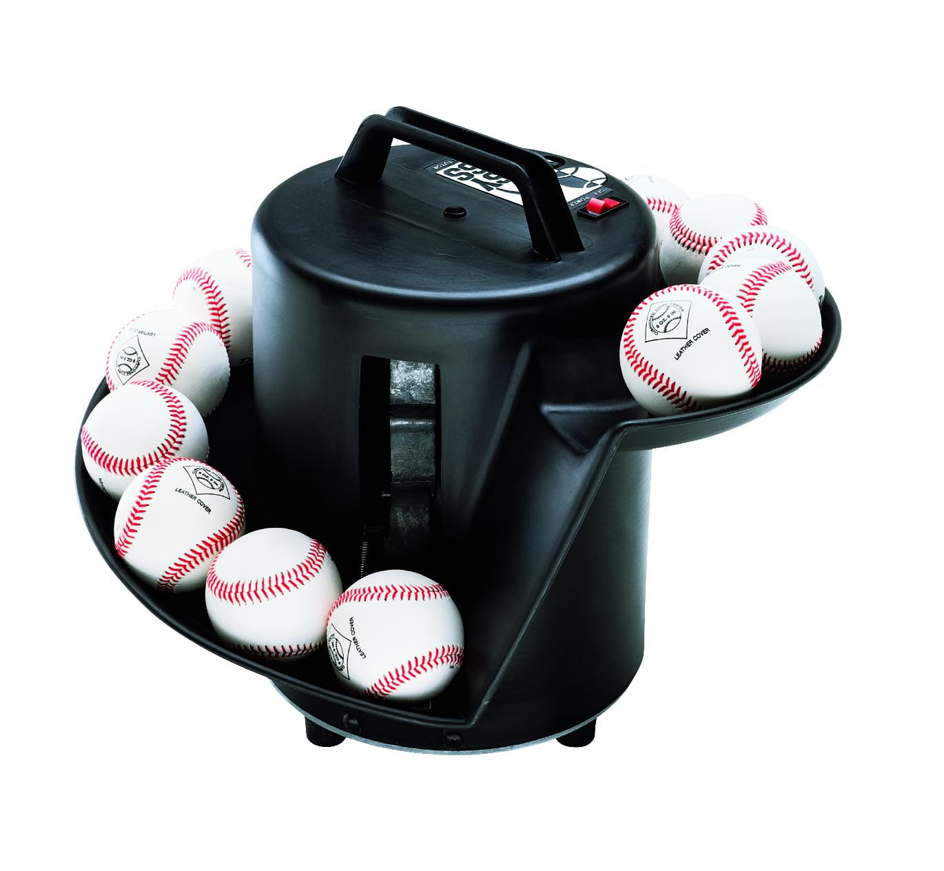 Easy Toss - Portable Soft Toss Machine. No Controls to Adjust. Just Load Balls and Turn it on. Internal Rechargeable Battery Lasts up to 8 Hours.
