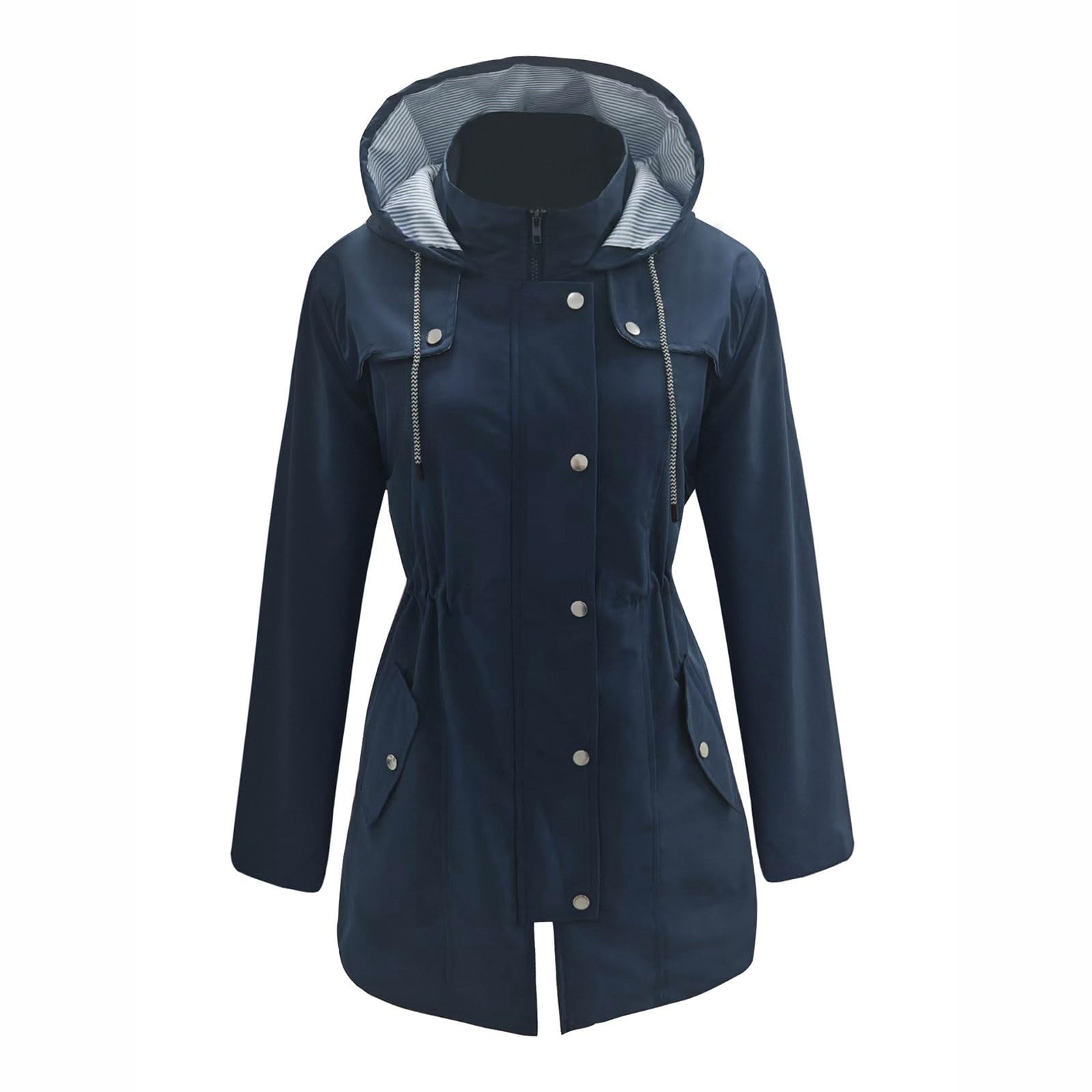 Gabardina Larga Con Capucha Para Mujer, Impermeable, Forrada, Cortavientos, Chaqueta De Viaje, Tallas S Y Xxl Gorros Invierno Mujer Rain Coat Women Chaquetas Deportivas Chubasquero