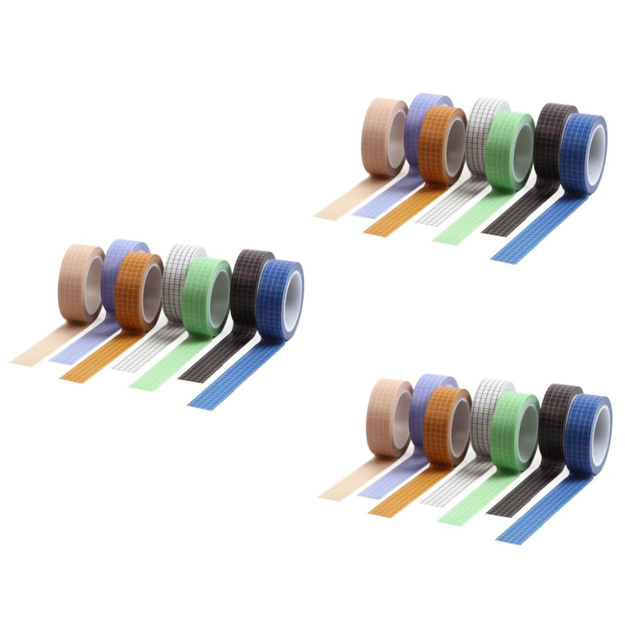 NUOBESTY 21stücke Teiliges Washi Tape Color Mit Gittermuster Dekorative Masking Tapes Für Scrapbooking Journaling -projekte Und Schulbedarf Gemischte Designs
