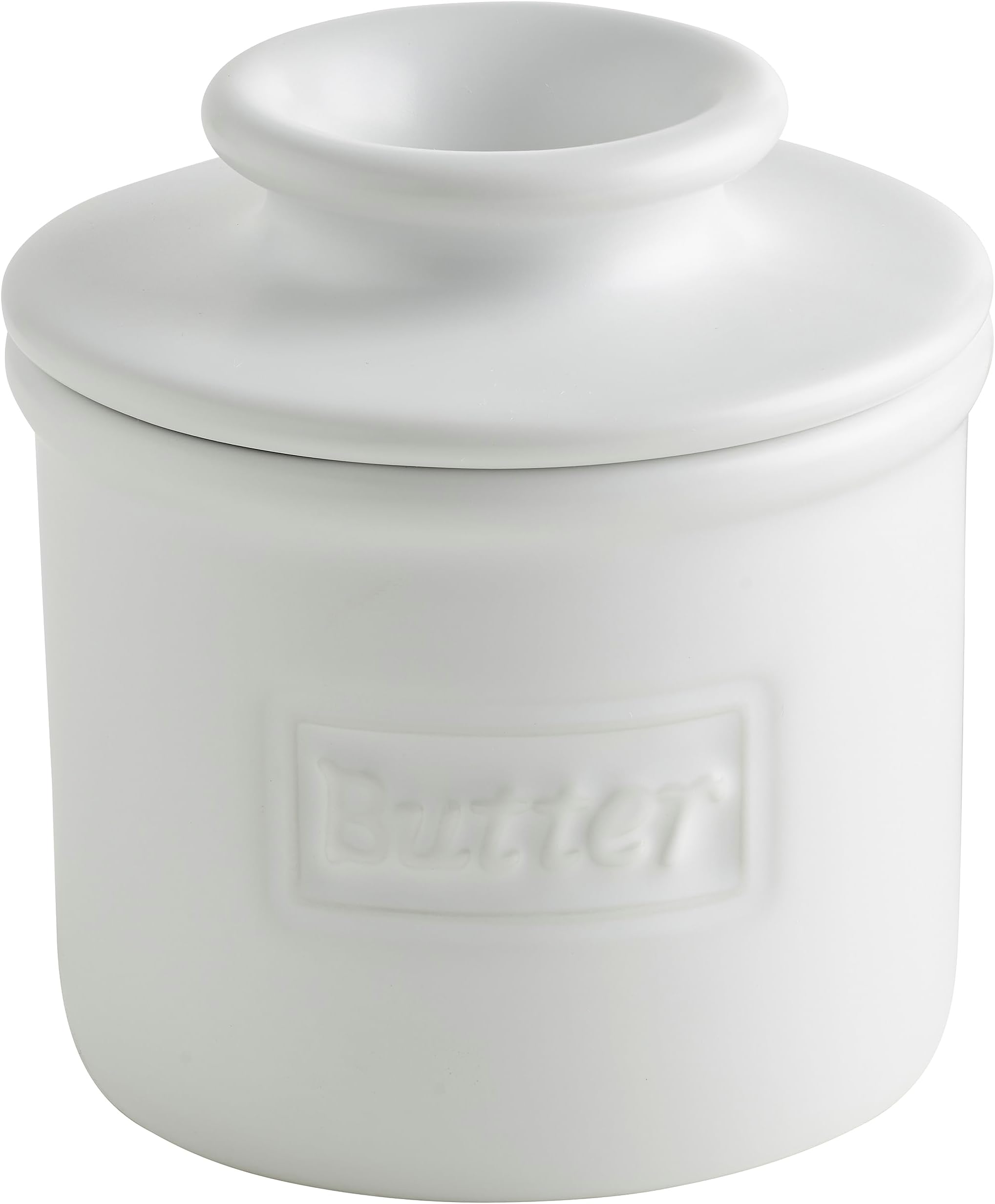 Butter Bell - The Original Butter Bell Crock by L Tremain, a Countertop French Ceramic Butter Dish Keeper for Spreadable Butter, Cafรฉ Matte Collection, White