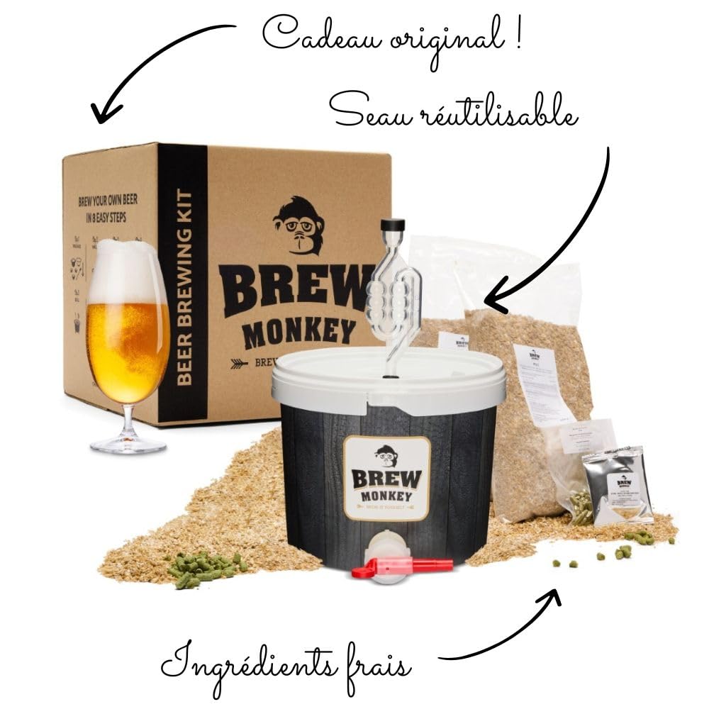 Brew Monkey® Kit de Elaboración de Cerveza Rubia | Básico de 5 Litros | 6.4% Vol. | Kit Para Hacer Cerveza | Regalos Originales para Hombre | Dia Del Padre Regalos - 3