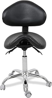 BHHT Con Respaldo De Rueda Silla De Silla Hidráulica con Ruedas De Cuero PU, Taburetes De Masaje Giratorios Ajustables para Salón De Belleza, Clínica, Estudio Médico, Taburete De Oficina