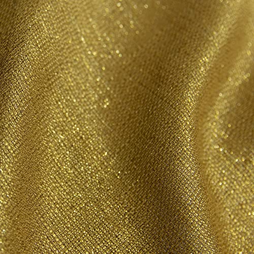 Gold Curtains 84 Inch Length For Living Room 2 Panels Grommet Window Semi Sheer Shiny Glitter Sparkle Metallic Golden Brown Shimmer Curtains For Bedroom Stylish Modern Decor 52X84 Long Mustard Yellow #TOP5