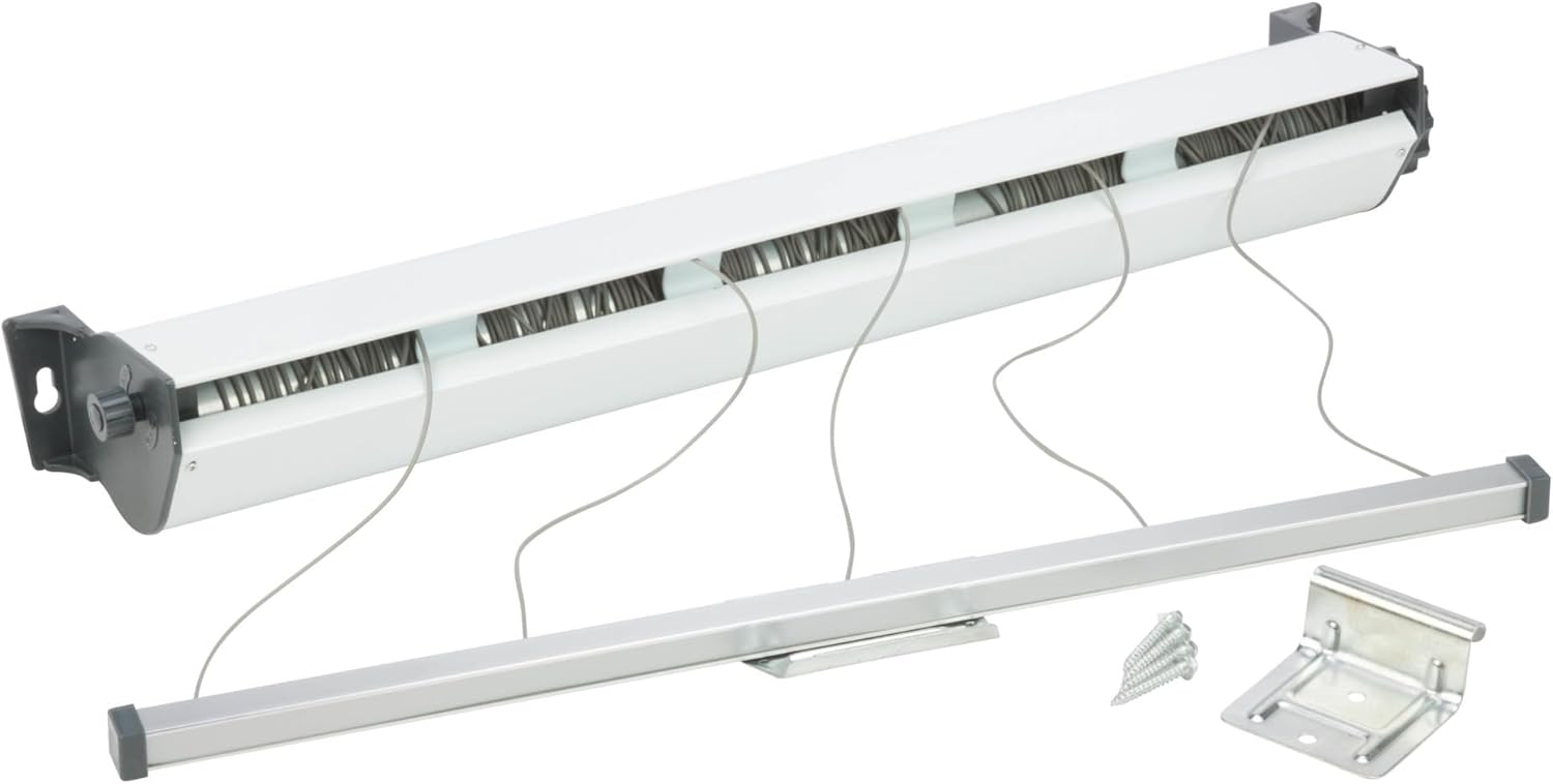 Honey Can Do,Alloy Steel 5-Line Retractable Outdoor Clothesline DRY-03113 White, 37.01" x 7.48" x 5.98"