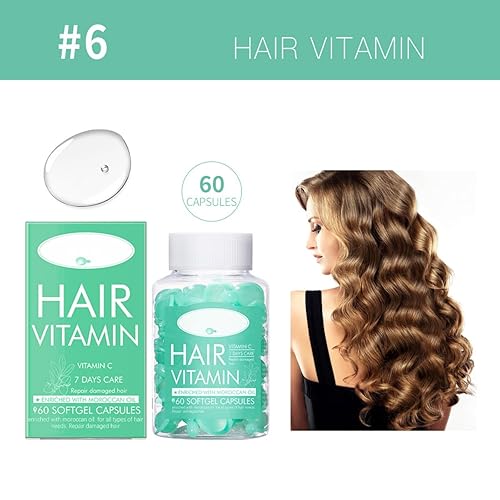 Miniatura 2 de 60 cápsulas de aceite de suero para el tratamiento del cabello, fórmula hidratante para el cabello, suero con vitaminas para cabello dañado, TURQUESA