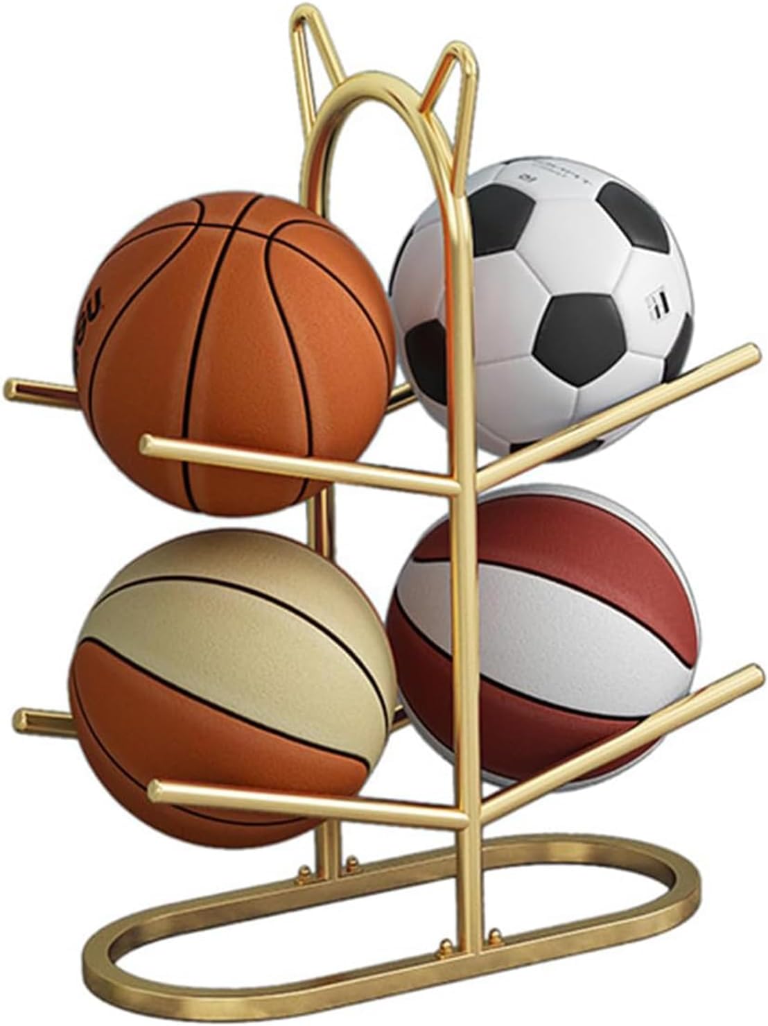 Vertical Sports Ball Storage Rack 2/3/4 Tier nizer for Garage Equipment Display Stand for Basketballs Soccer Balls(White,3)