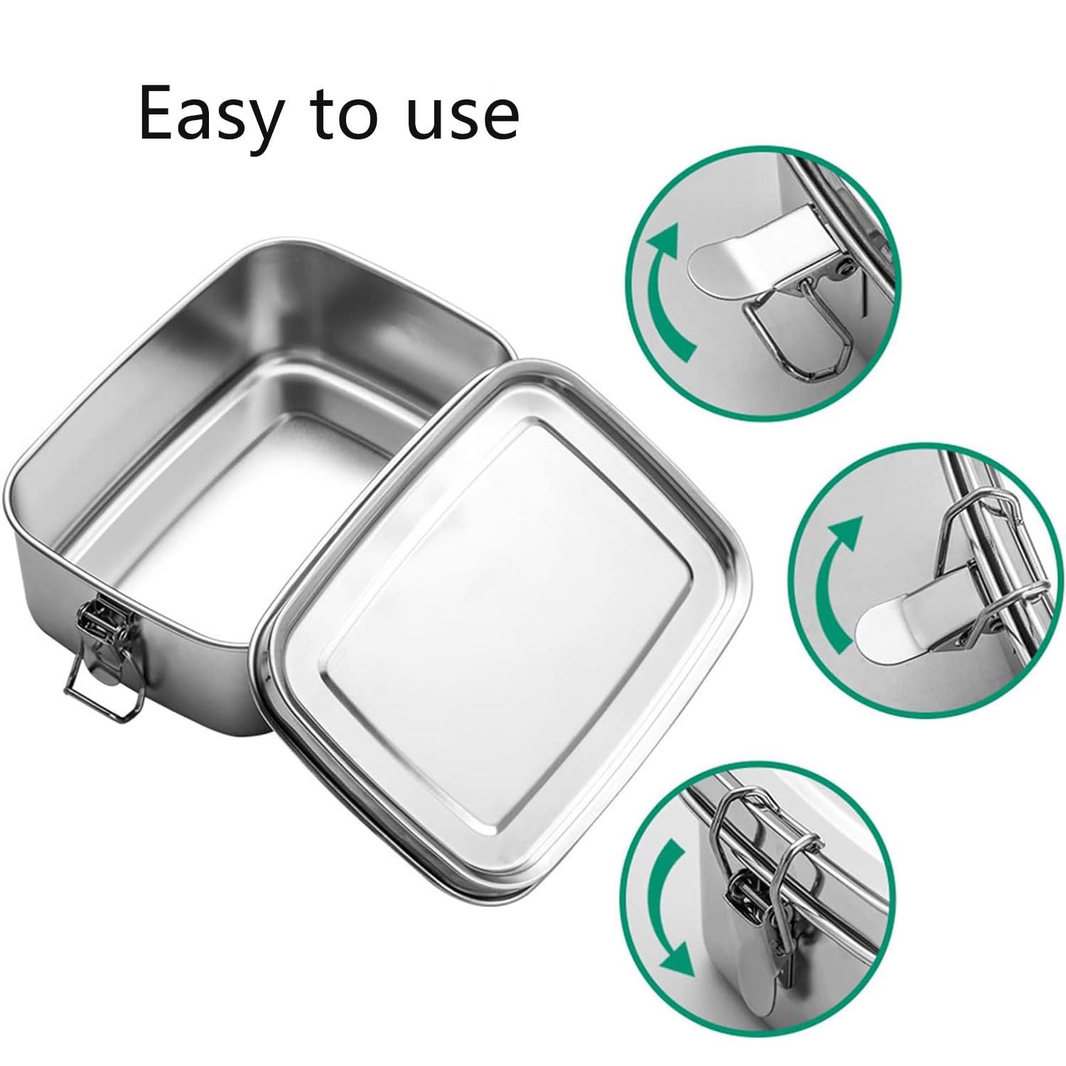 800 ml Pranzo In Acciaio Inox, Porta Pranzo in Metallo, Lunch Box in Acciaio Inox, con Guarnizione in Silicone, A Prova Di Perdite, Adatto per Scuola, Campeggio, Lavoro (Non Qualificato)