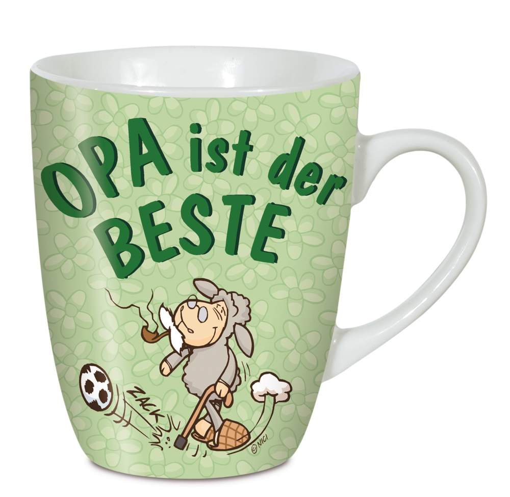 Nici Opa-Tasse 'Bester Opa Der Welt' – Grüner Keramikbecher Mit Spruch, 310 Ml Fassungsvermögen