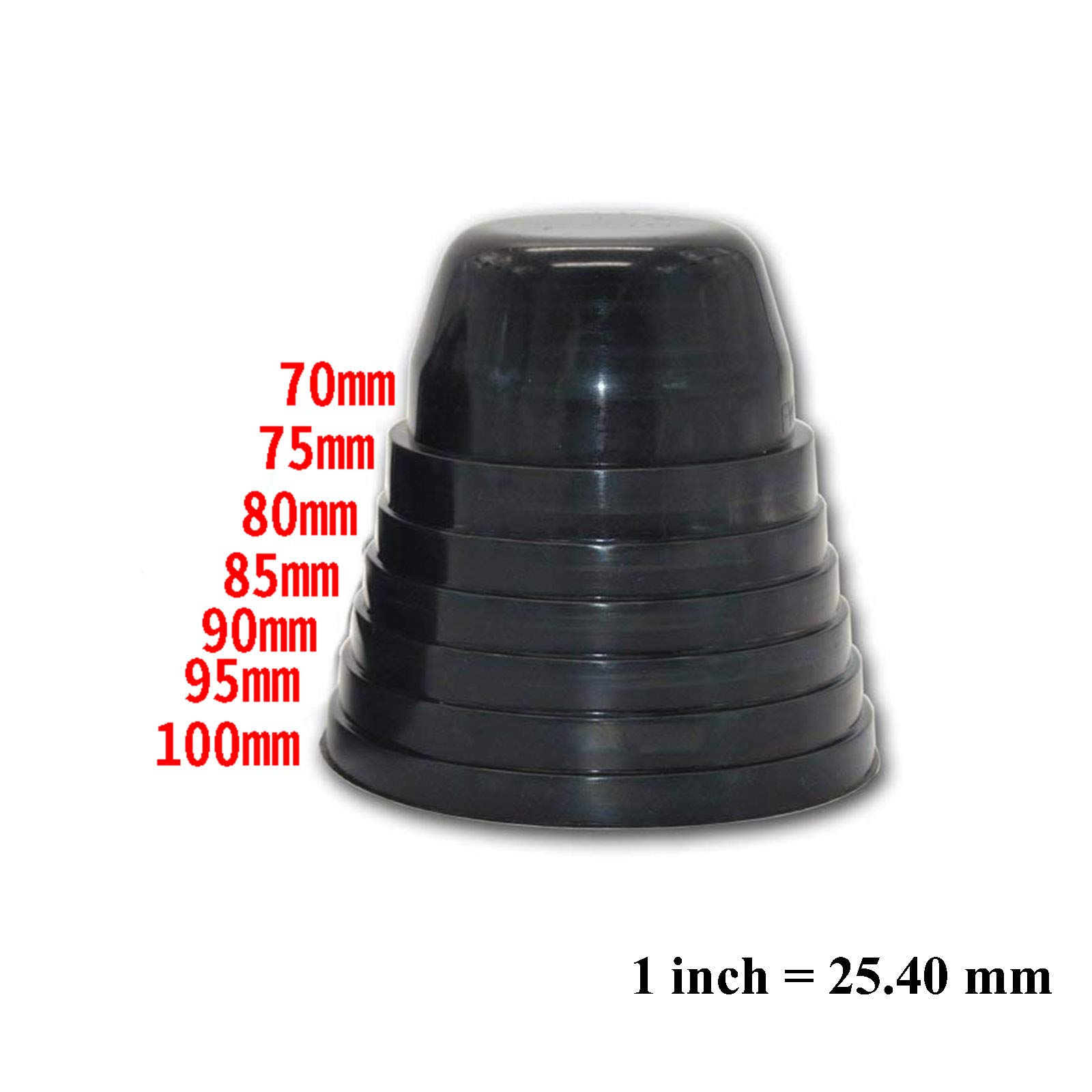 Lot De 2 Cache-poussière étanches Pour Phares De Voiture - 7 Tailles De 45 à 95 Mm, En Caoutchouc Noir