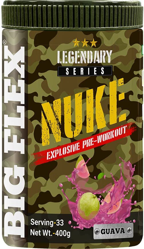 Bigflex Nuke Pre Workout Powder| 33 Servings |Energy Booster| |Muscle Pump| |Strength Improvement| Pack of 400Gm (Guava, 400 gm) (B07W4K5M4W) Amazon Price History, Amazon Price Tracker