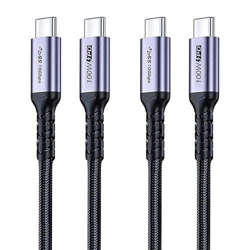 Miniatura 12 de Paquete de 2 cables USB 4 de 1 pie, cable USB C a USB C de 240 W, transferencia de datos de alta velocidad de 40 Gbps y salida de video de pantalla