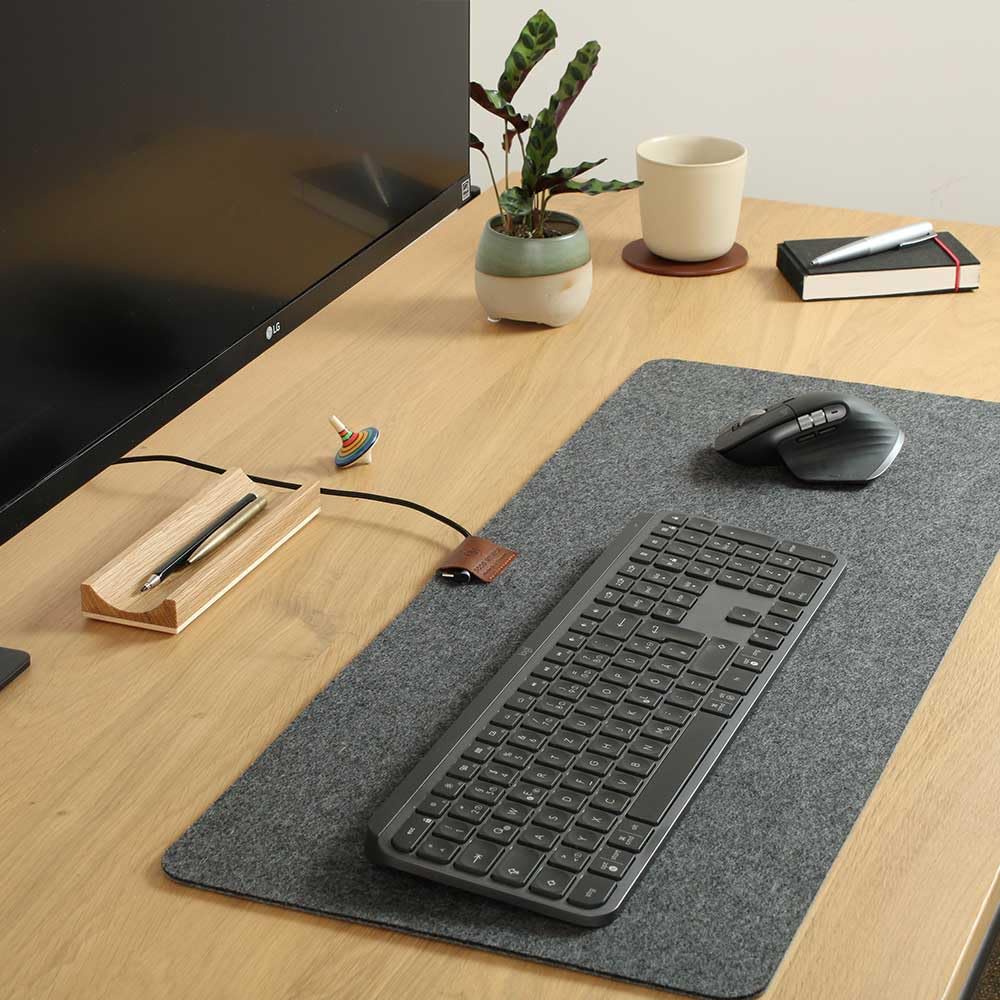 Sottomano da scrivania in 100% feltro di lana, ecologico, sostenibile e 100% naturale, design bicolore 75 x 30 cm, made in Germany (75 x 30 cm)