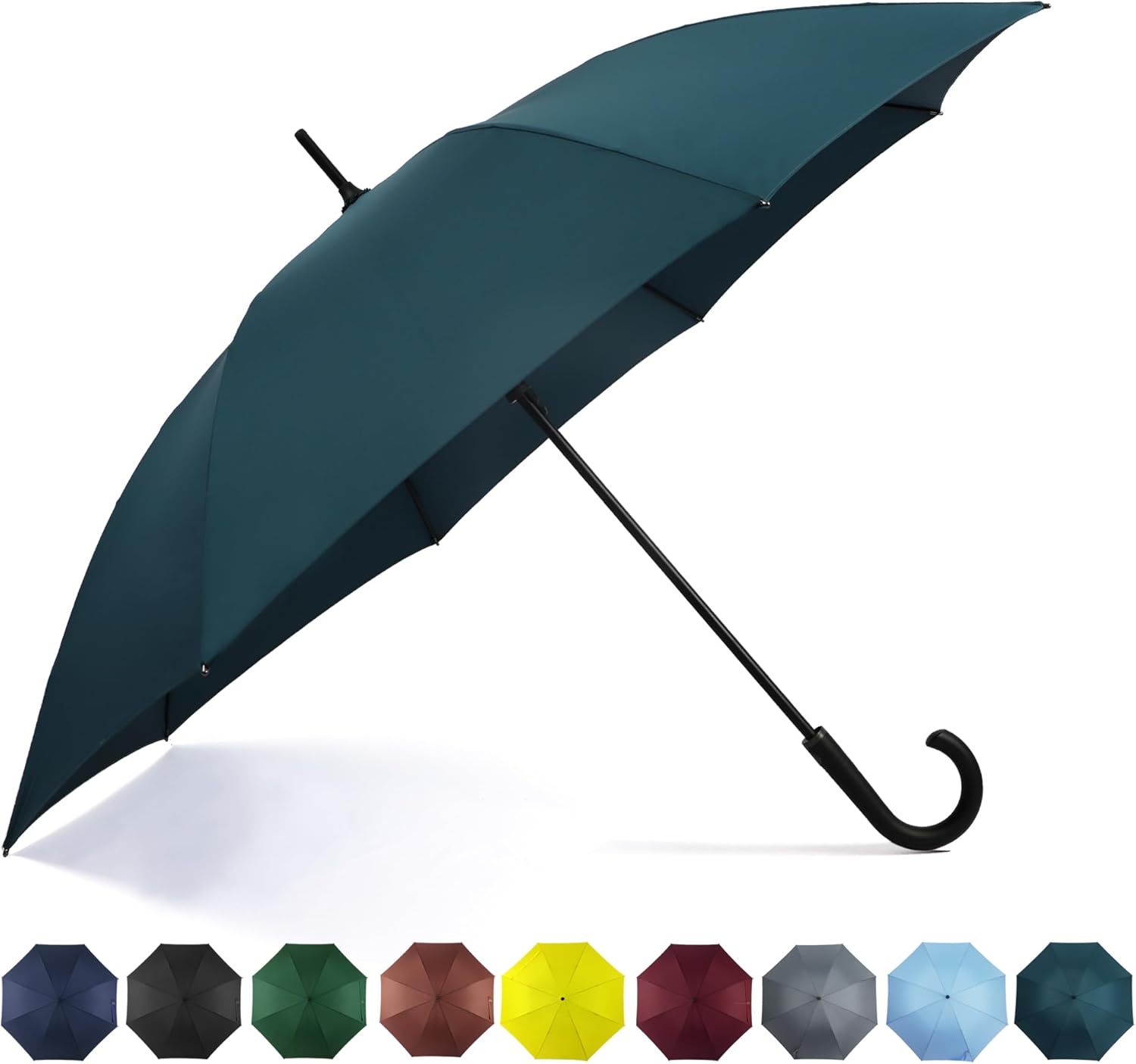 SoulRain 50 Inch Large Stick Umbrella Windproof Automatic Open Oversized J Handle Umbrellas for Men and Women Unbreakable Strong Travel Golf Umbrella