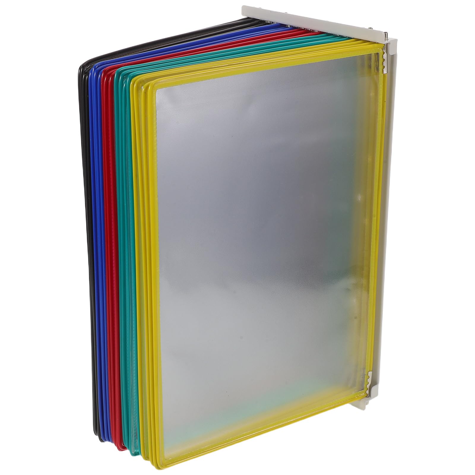 wandmontierter katalog präsentationsständer mit 20 kapazität aus eisen und pvc zur platzsparenden organisation von a4 dokumenten und zufällige farbe für büro