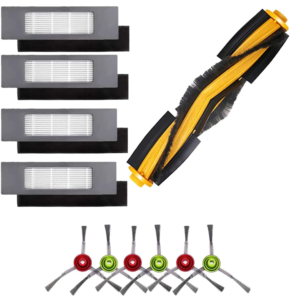 Vacuum Accessories Kit Replacement Compatible with Ecovacs Deebot T8,T8+, T8 AIVI, T8MAX, N8, N8+, N8 Pro, N8 Pro+, T9, T9+, 1 Main Brush, 4 Filters, 6 Side Brushes