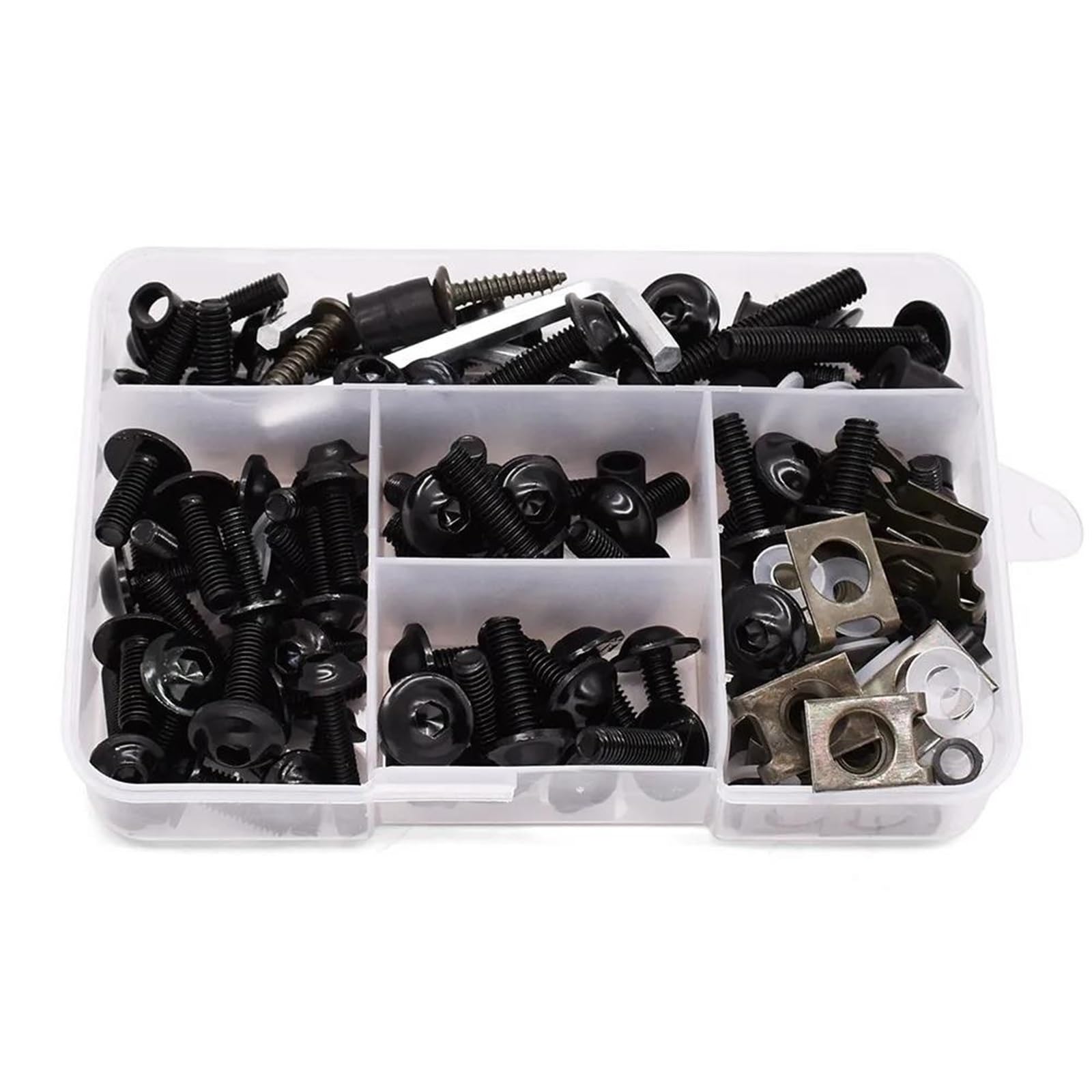Kit Di 175 Bulloni Per Carenatura Moto Viti Dadi Per BMW C400GT C600 C650 C650GT Sport F650GS F700GS F800R Viti Bulloni Dadi Fissaggio Moto(Nero)