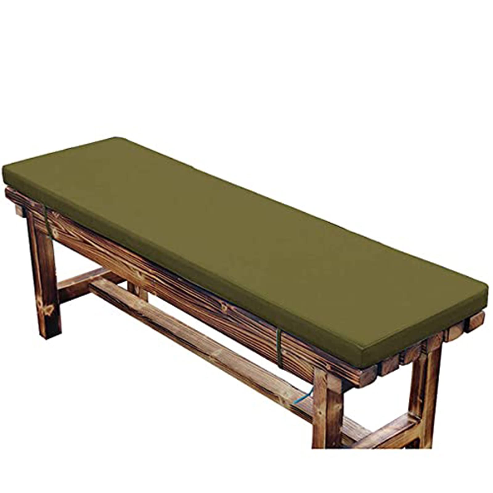 Zoomlie Green 5Cm Thick Garden Bench Cushion Anti-Slip Chair Cushion With Fixed Ties Rectangle Sofa Cushion With Zippers For Shoe Changing Stool Kitchen Garden (,80 * 40 * 5Cm)