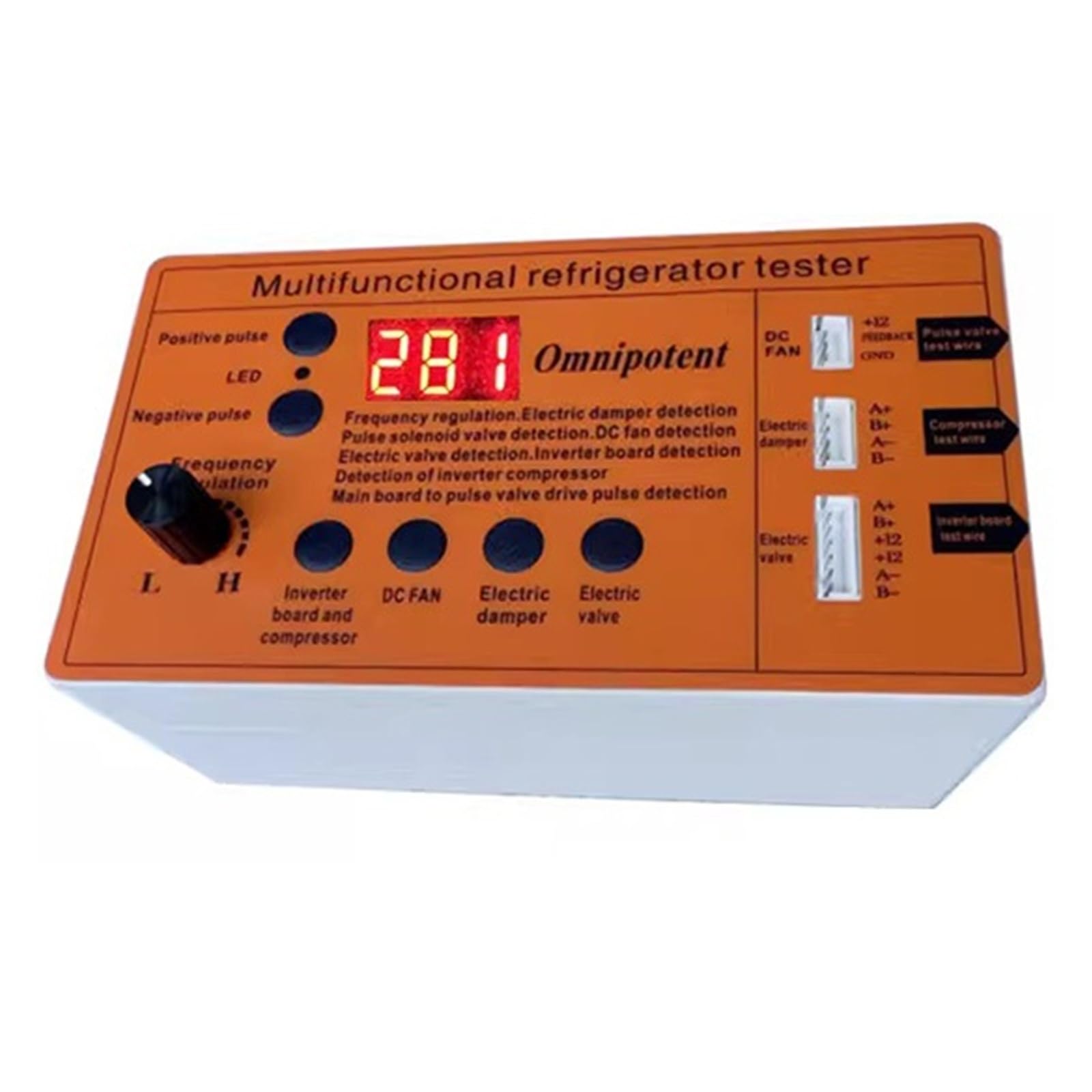 Inverter Refrigerator Detector Multifunctional Refrigerator Tester Pulse Solenoid Valve Test, Fault Detection Tools Versatile Usage(8 in 1)
