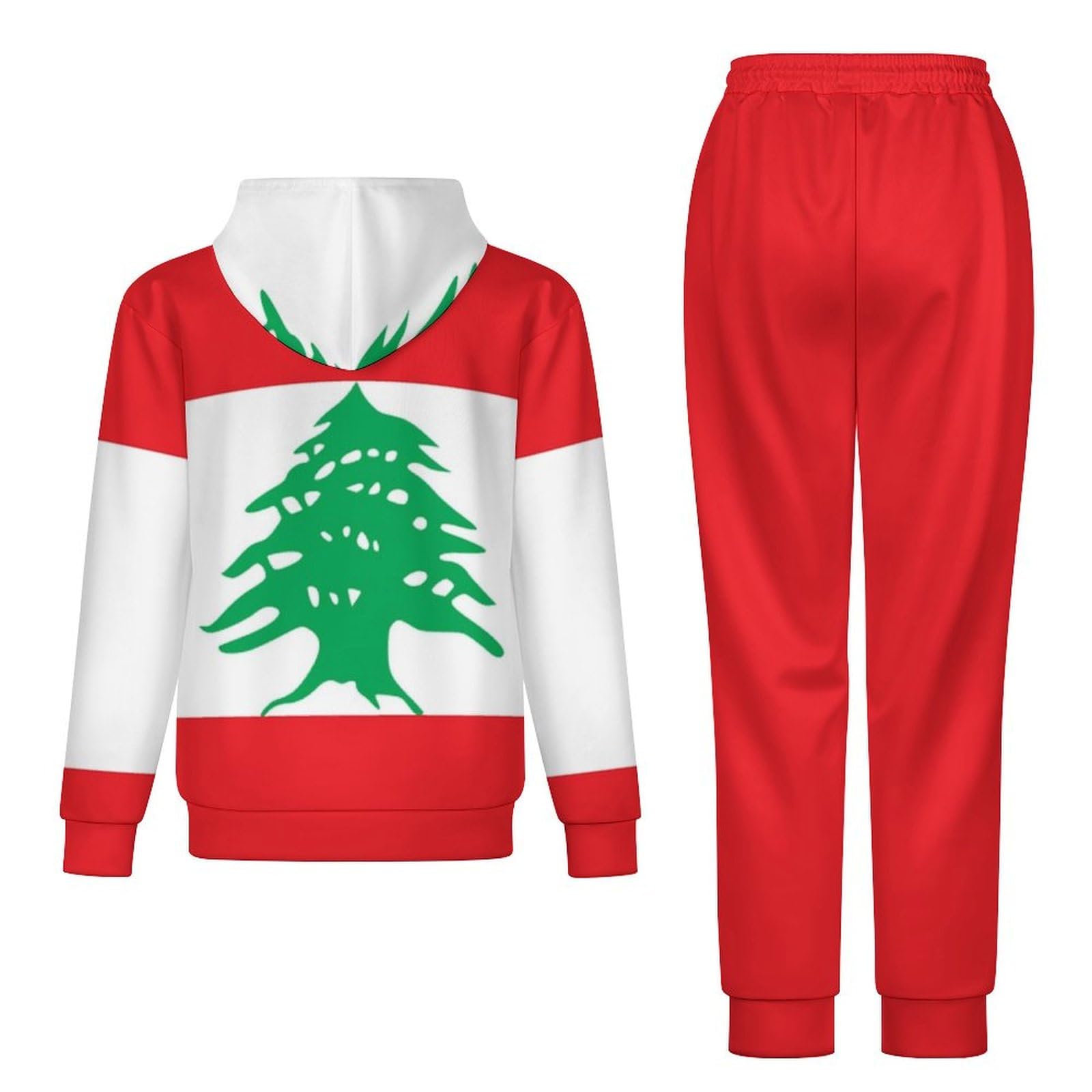 Novità Libano Bandiera Tuta Set Completo 2 Pezzi Manica Lunga Tuta Loungewear Set Uomo Donna Taglie Forti Felpa Con Cappuccio E Coulisse Pantaloni Jogger Larghi
