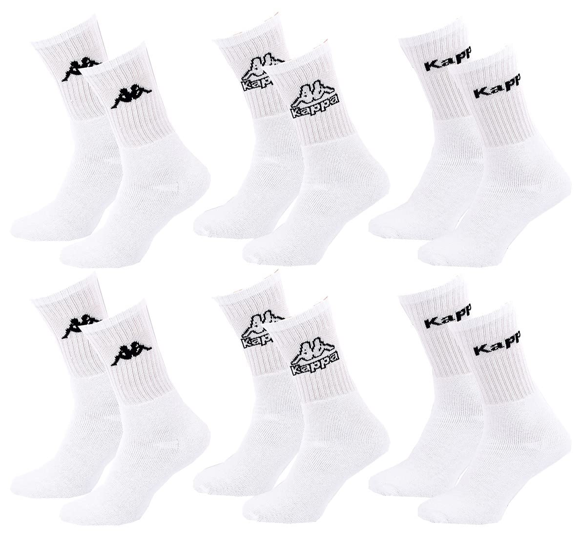 Ozabi Men's KAPPA TENNIS Socks Set of 6 (as8, numeric, numeric_9, numeric_11, regular, regular, Pack of 6 Pairs 0133)
