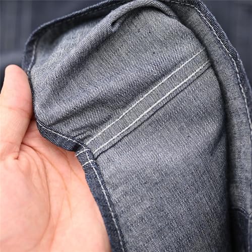 Chaqueta vaquera para hombre manga larga azul miniatura 7