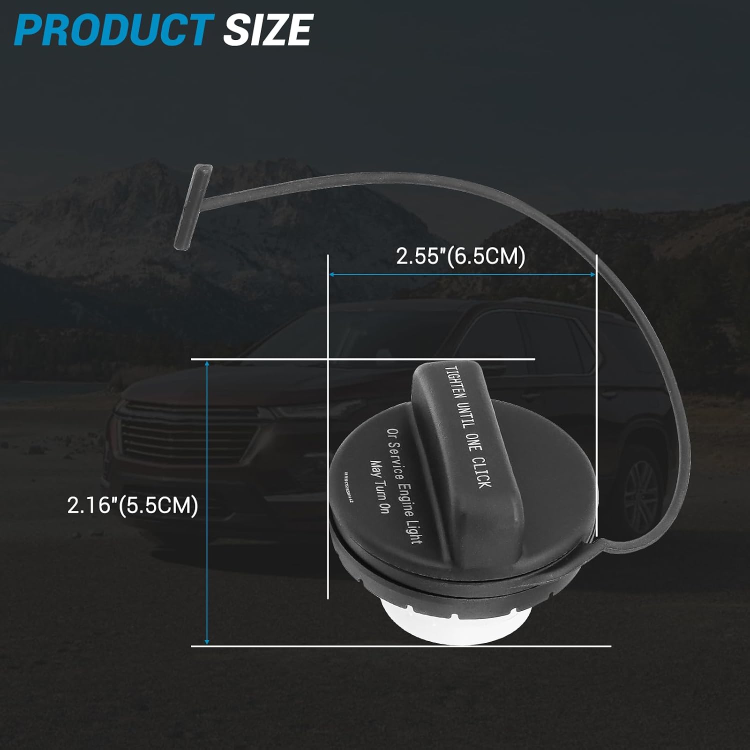 Gas Cap,Fuel Cap GT358 Compatible with CHEVROLET 2011-2017 Traverse 2011-2013 Silverado 1500 2500 3500，BUICK 2011-2017 Enclave,CADILLAC 2011-2013 Escalade,GMC 2011-2016 Acadia 2011-2013 Sierra 1500.