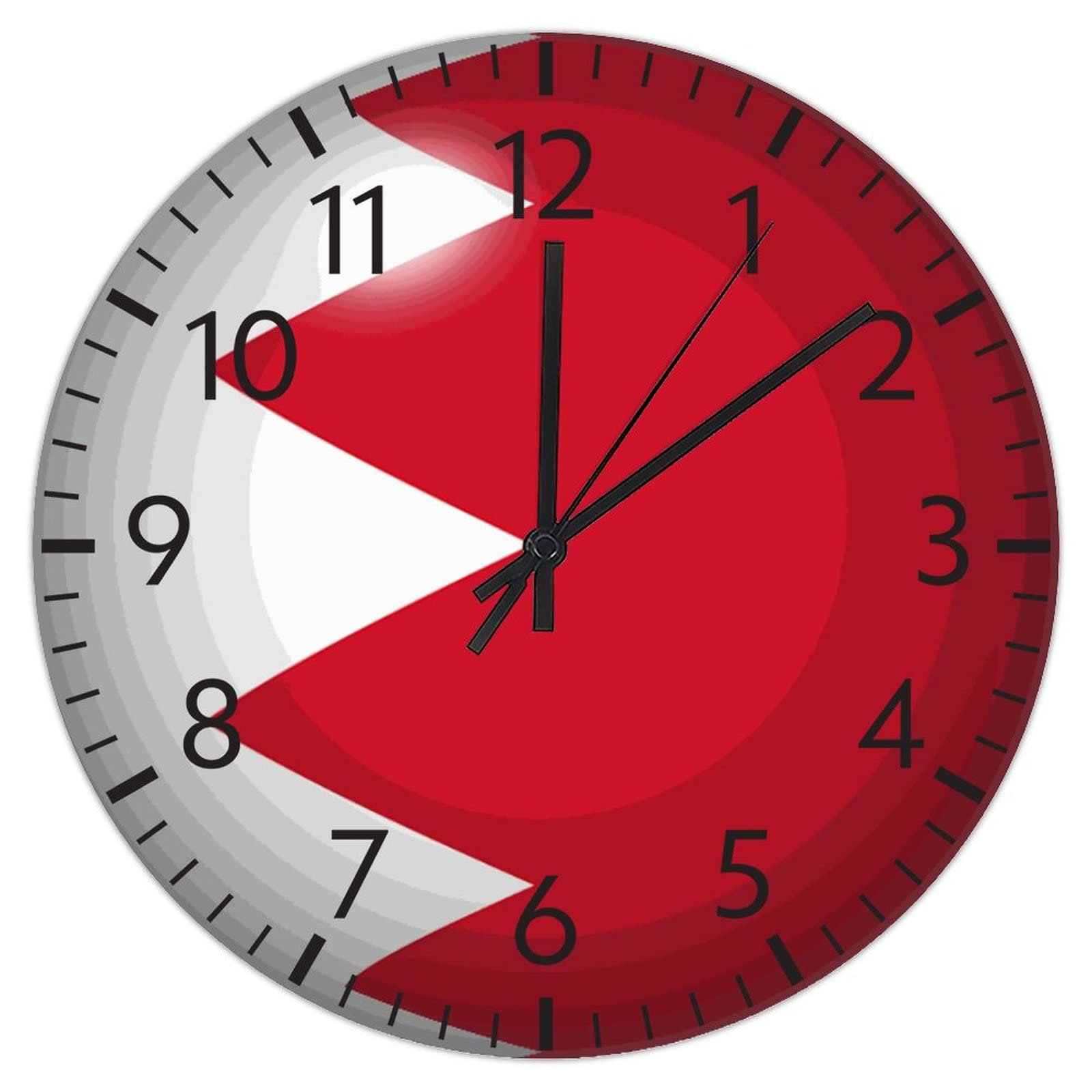 Horloge murale Bahreïn sans tic-tac grand cadran PVC pour bureau calme