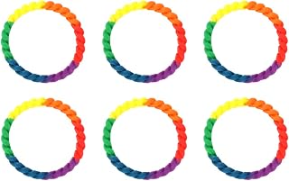 6 Piezas Pulsera De Silicona Lgbtq De Segmentos De Color Pulsera De Moda Para Gays y Lesbianas Para Eventos De Orgullo